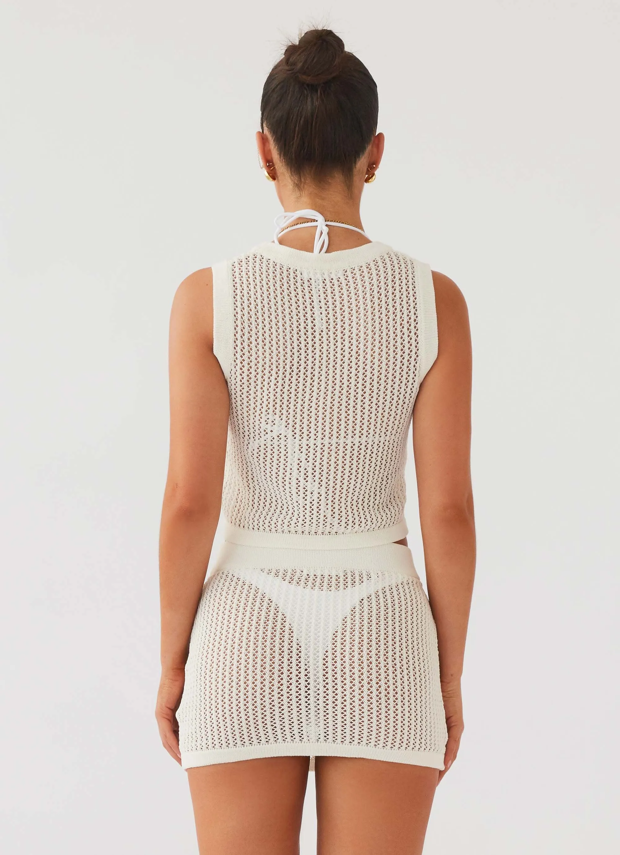 Beach Club Crochet Tank Top - White sold by Peppermayo product image thumbnail 3