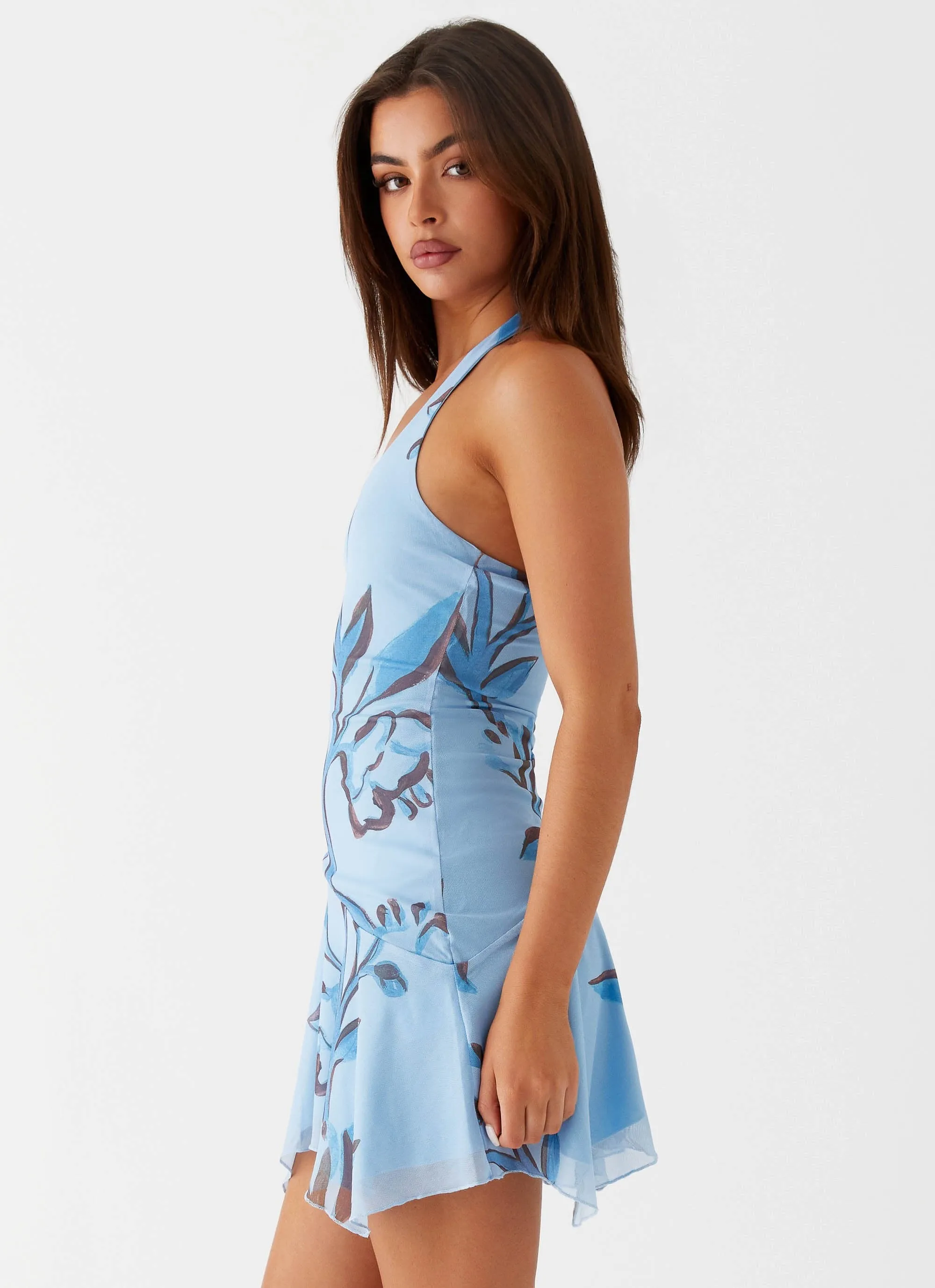 Iris Bloom Mini Dress - Blue Floral sold by Peppermayo product image thumbnail 3