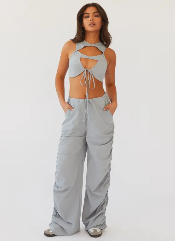 Fluorescent Nights Pants - Cement Blue sold by Peppermayo