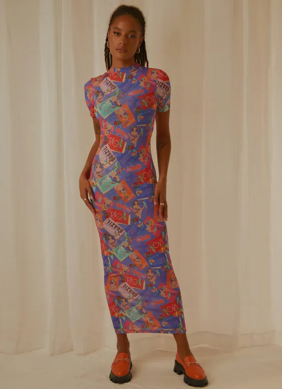 Into the City Mesh Maxi Dress - Postcard Travels made by Peppermayo