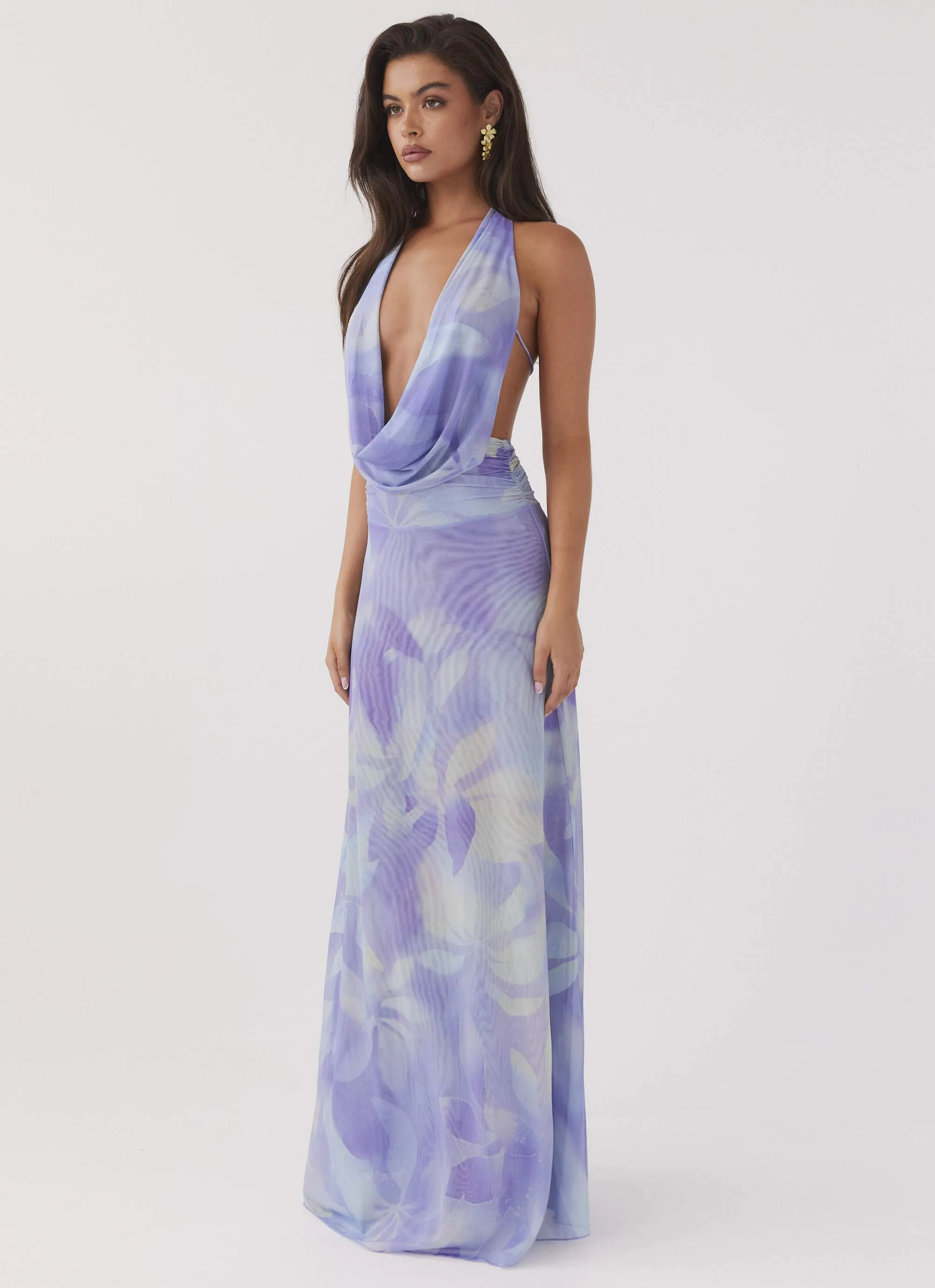 Elysia Mesh Maxi Dress - Purple Rain sold by Peppermayo product image thumbnail 4