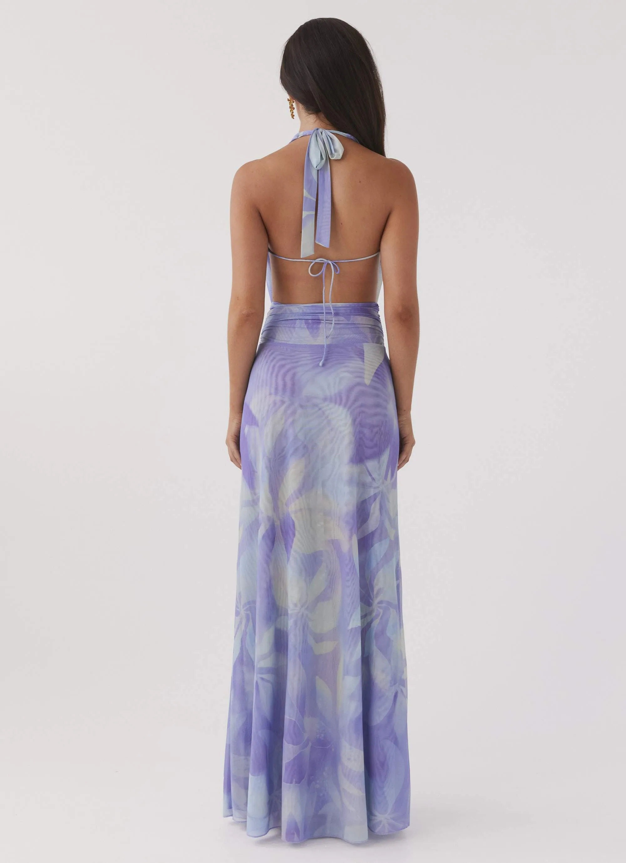 Elysia Mesh Maxi Dress - Purple Rain sold by Peppermayo product image thumbnail 5