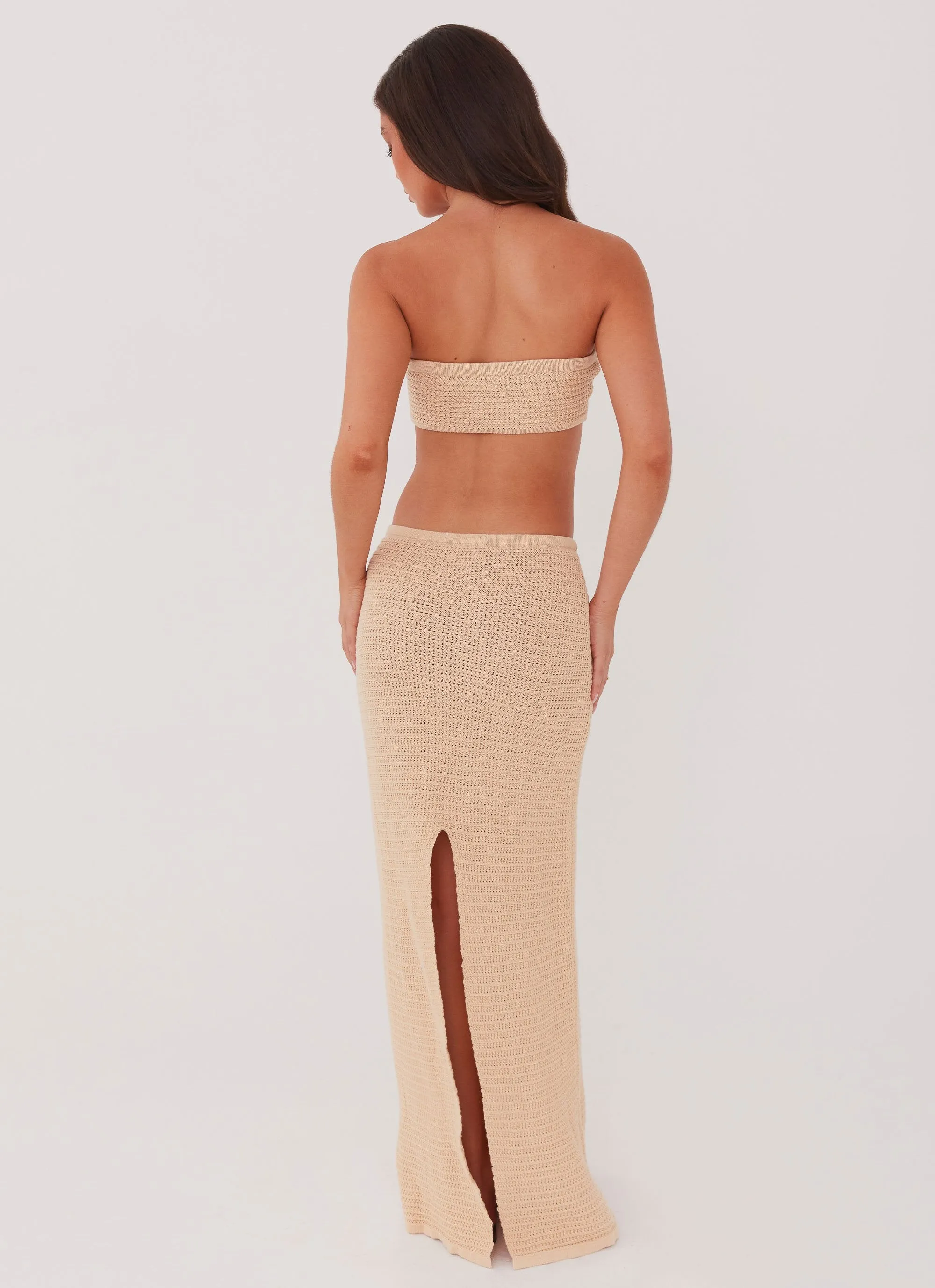 Emaline Knit Maxi Skirt - Beige sold by Peppermayo product image thumbnail 3
