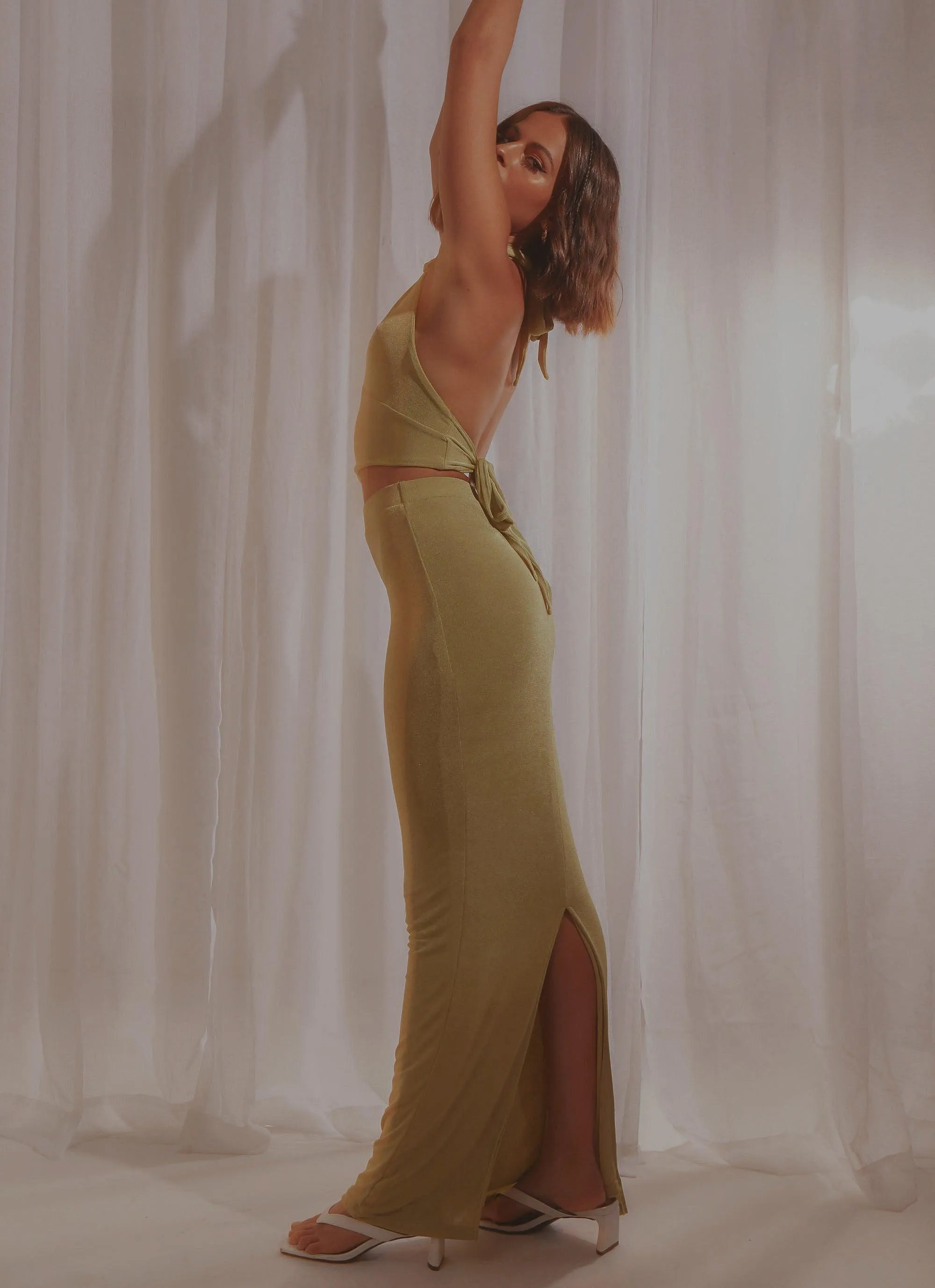 On Arrival Midi Skirt - Lime Green sold by Peppermayo product image thumbnail 4