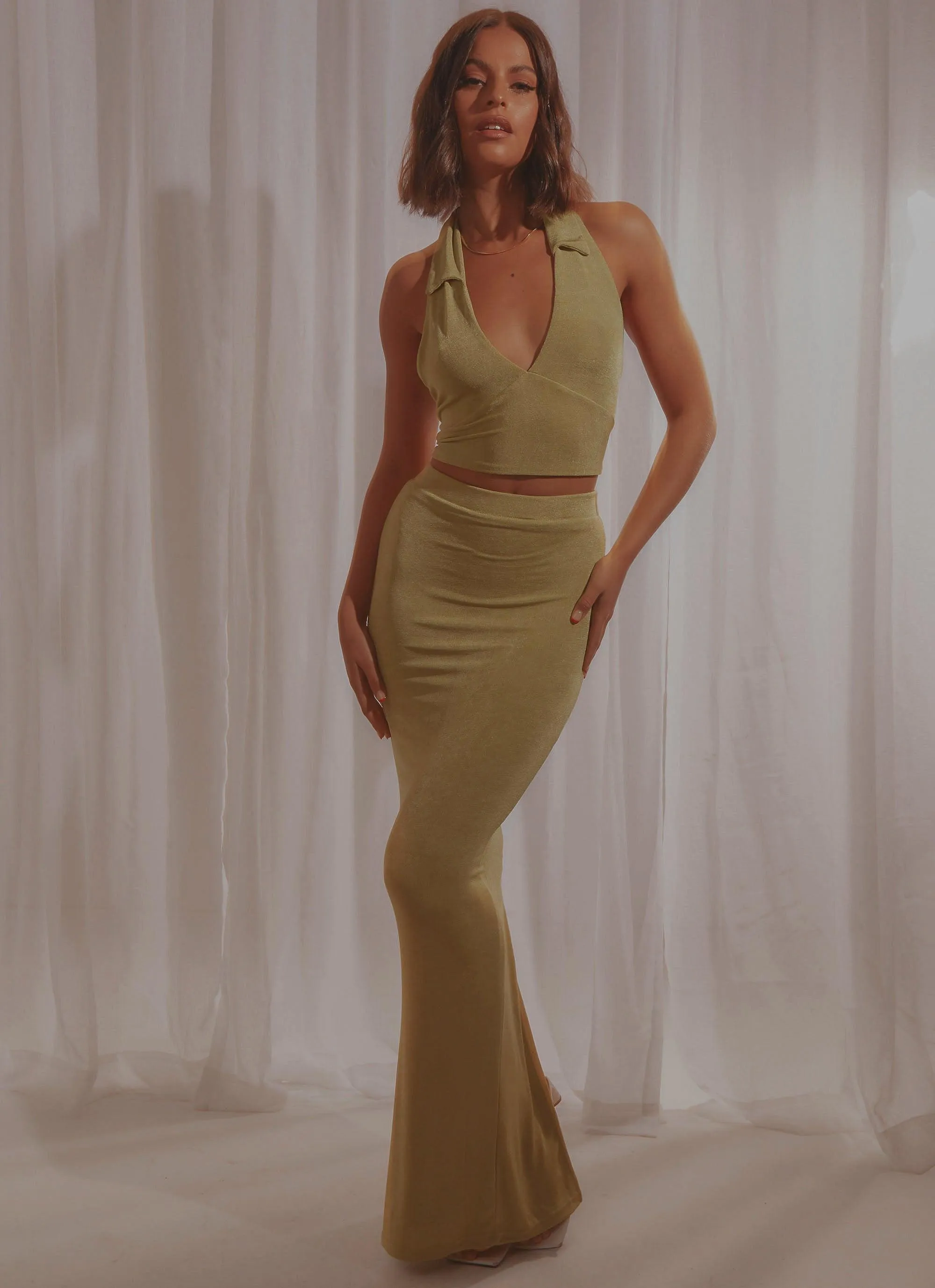 On Arrival Midi Skirt - Lime Green sold by Peppermayo