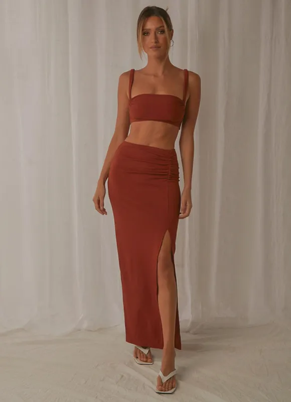 Talk About Love Skirt - Brown made by Peppermayo