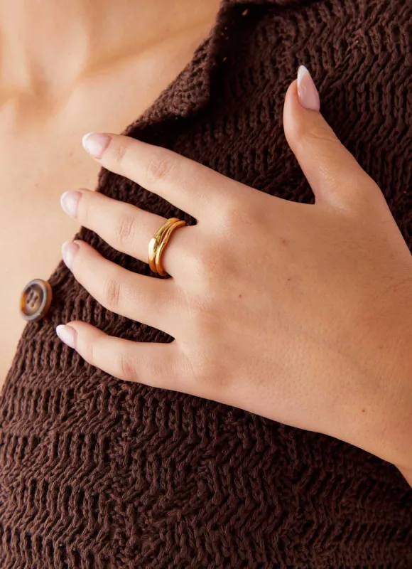 Rory Ring Set - Gold sold by Peppermayo