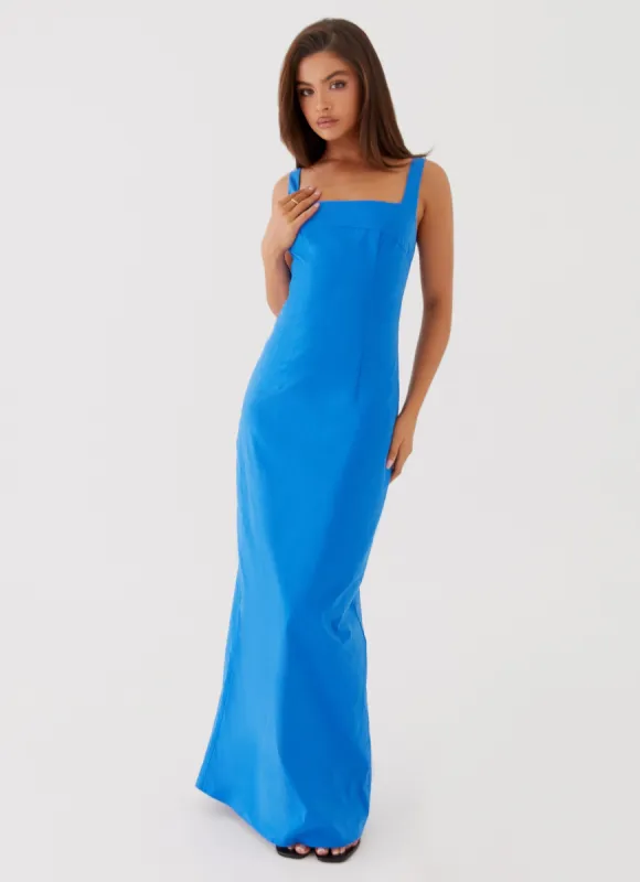 Sonya Square Neck Maxi Dress - Cobalt sold by Peppermayo