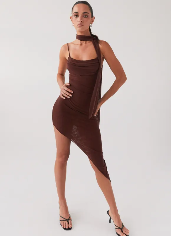 In Your Dreams Midi Dress - Dark Mocha made by Peppermayo