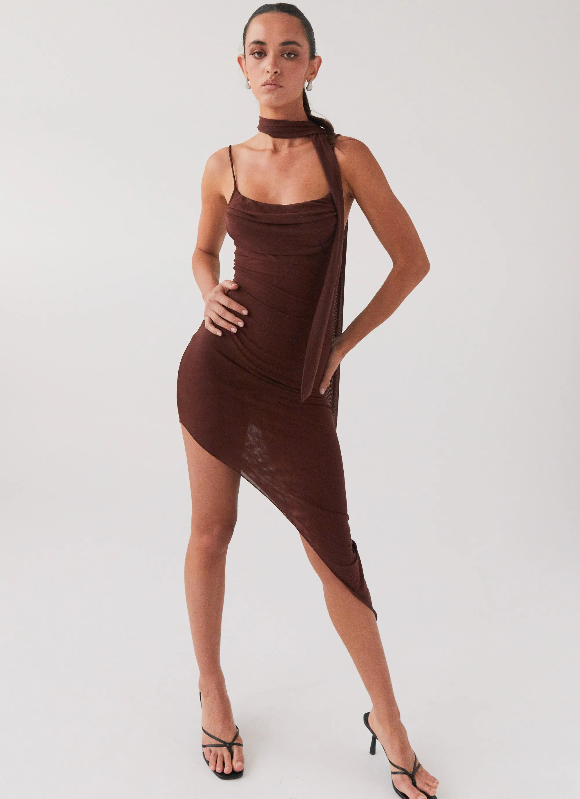 In Your Dreams Midi Dress - Dark Mocha sold by Peppermayo