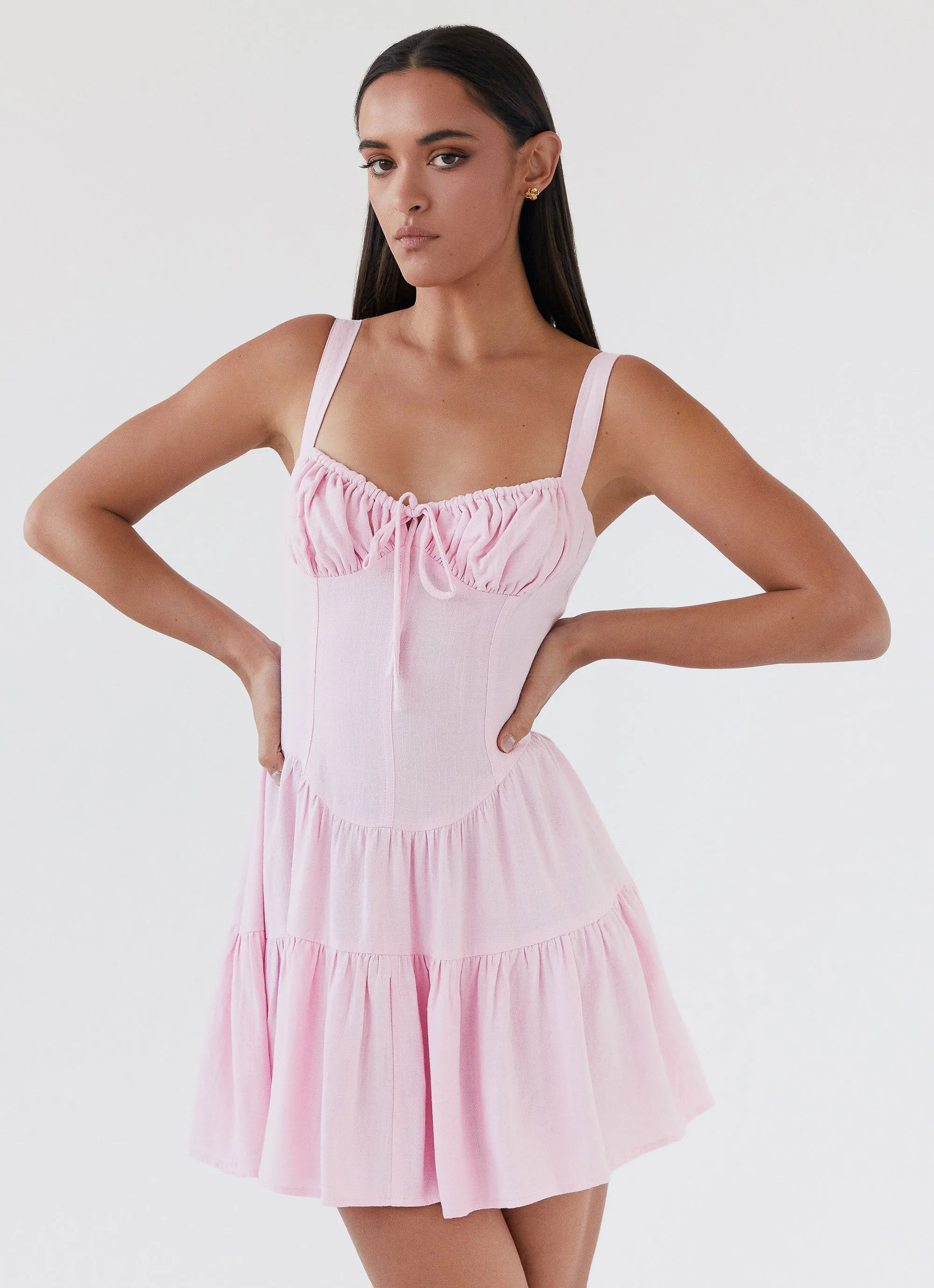 Lucie Linen Mini Dress - Pink sold by Peppermayo product image thumbnail 5