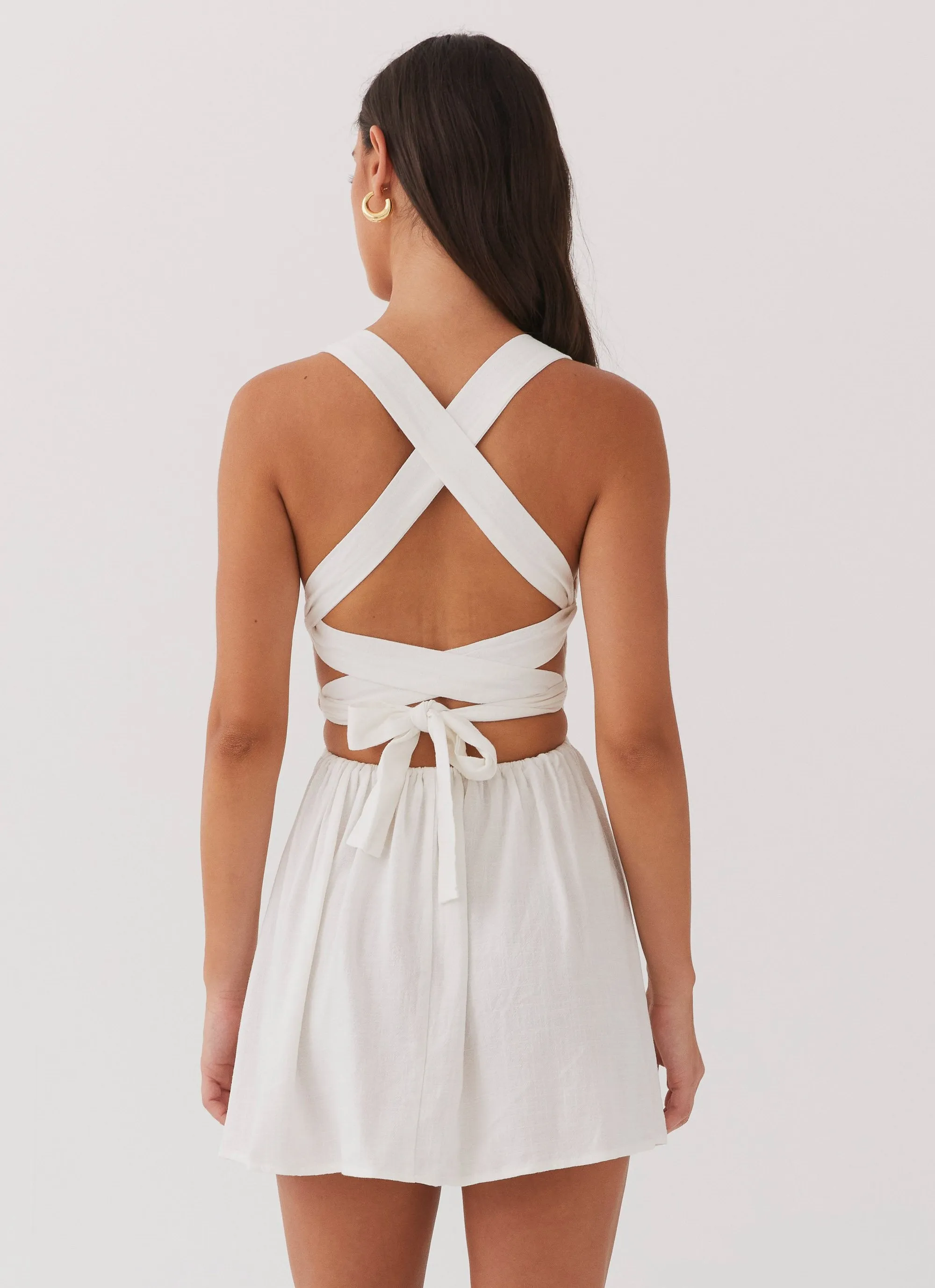 Penelope Linen Mini Dress - Ivory sold by Peppermayo product image thumbnail 3