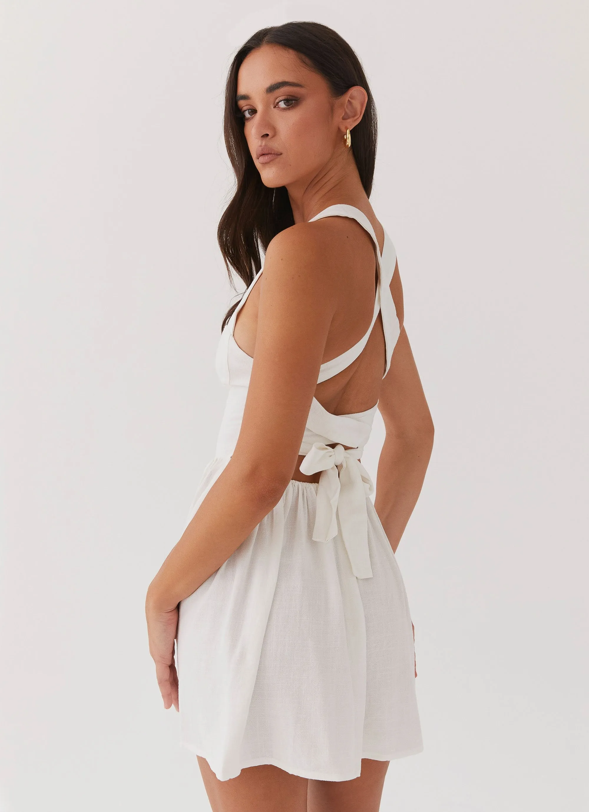 Penelope Linen Mini Dress - Ivory sold by Peppermayo product image thumbnail 4
