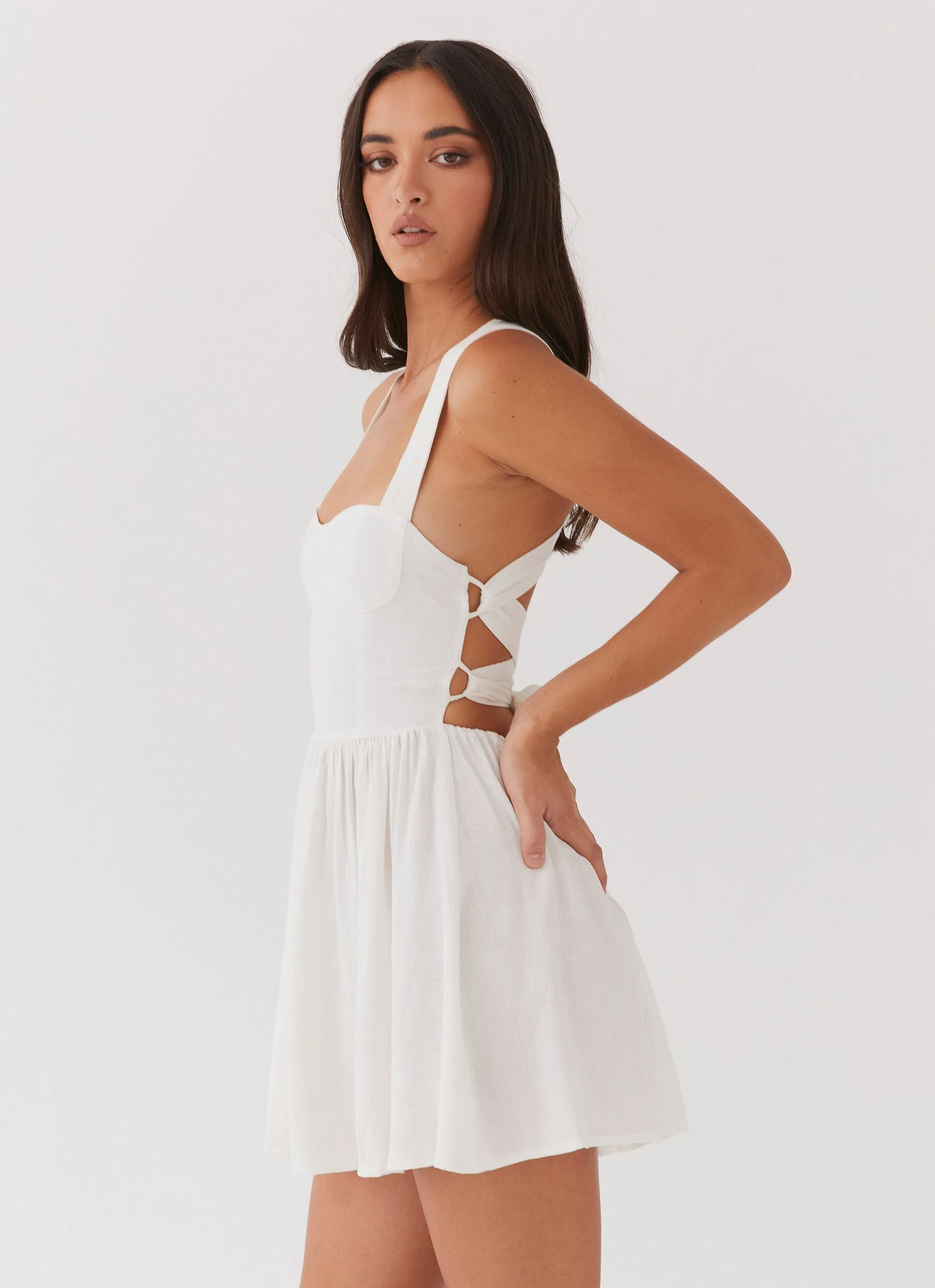 Penelope Linen Mini Dress - Ivory sold by Peppermayo product image thumbnail 5