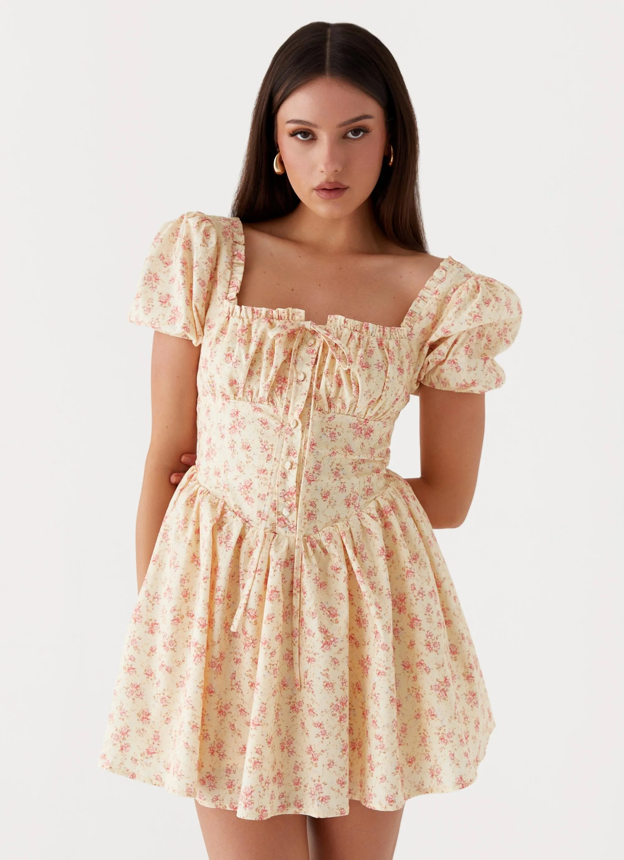 Mila Mini Dress - Yellow Ditsy Floral sold by Peppermayo product image thumbnail 5