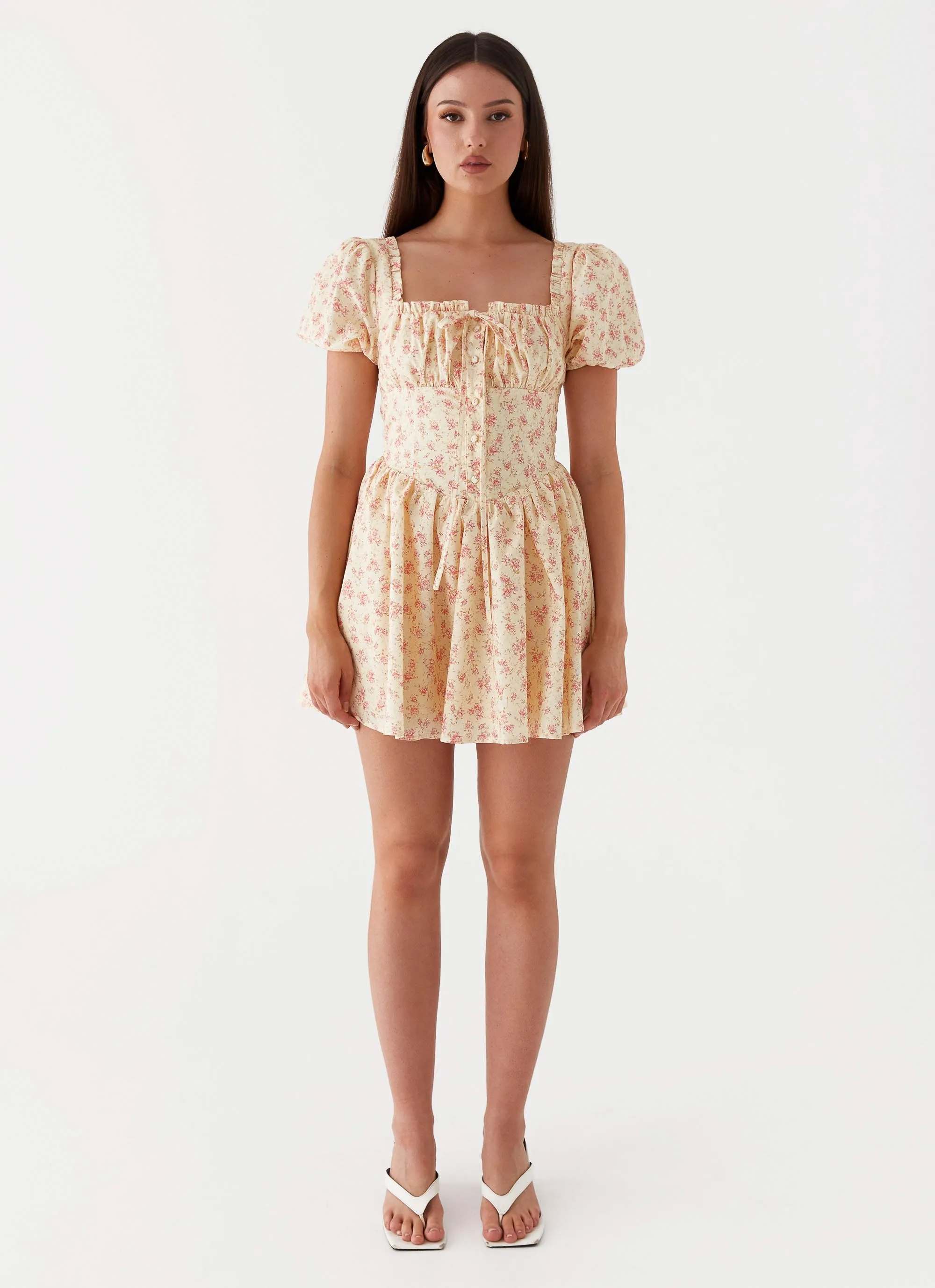 Mila Mini Dress - Yellow Ditsy Floral sold by Peppermayo product image thumbnail 2
