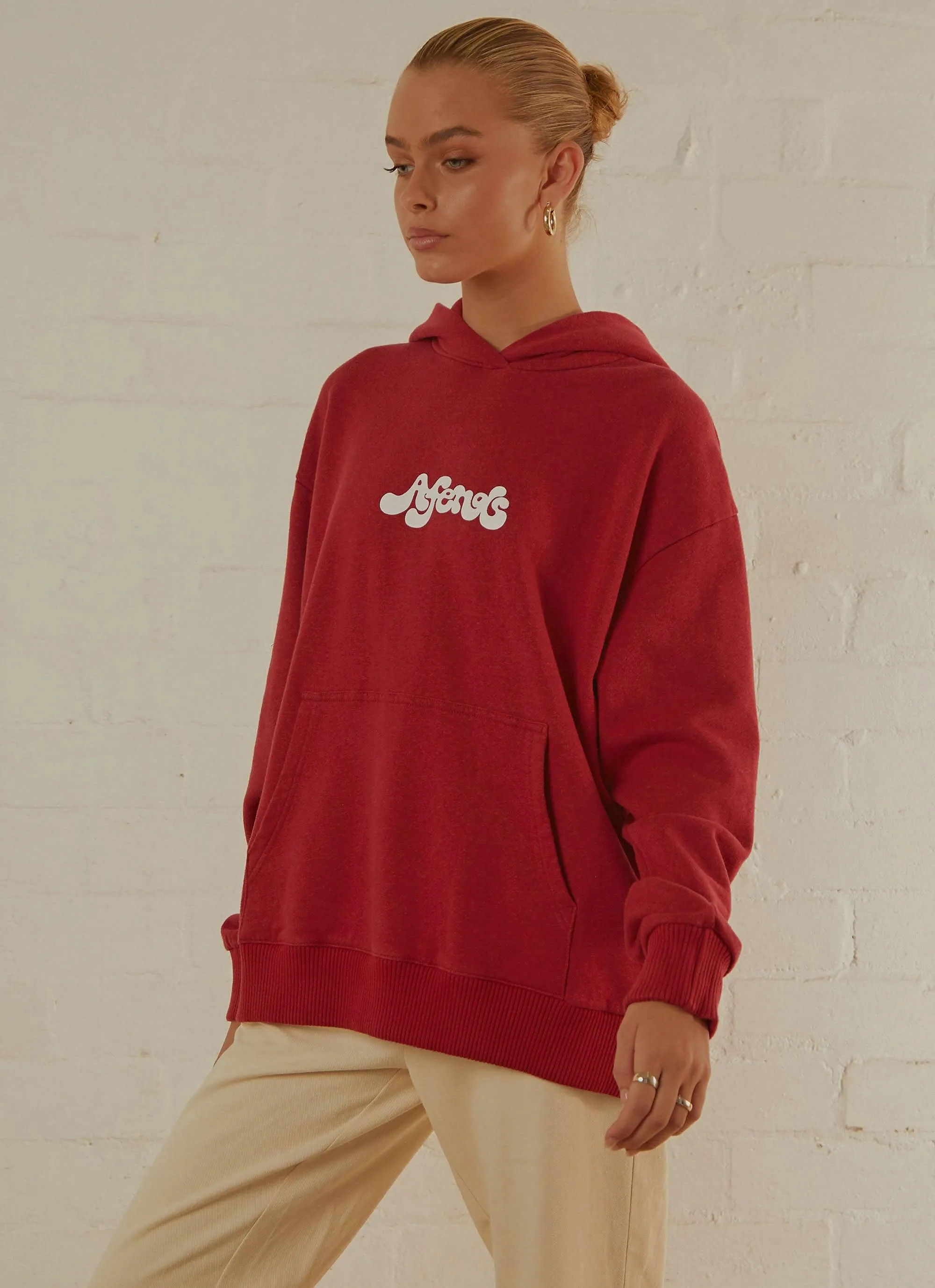 Grow Some Hemp Oversized Hood - Deep Red sold by Peppermayo product image thumbnail 4