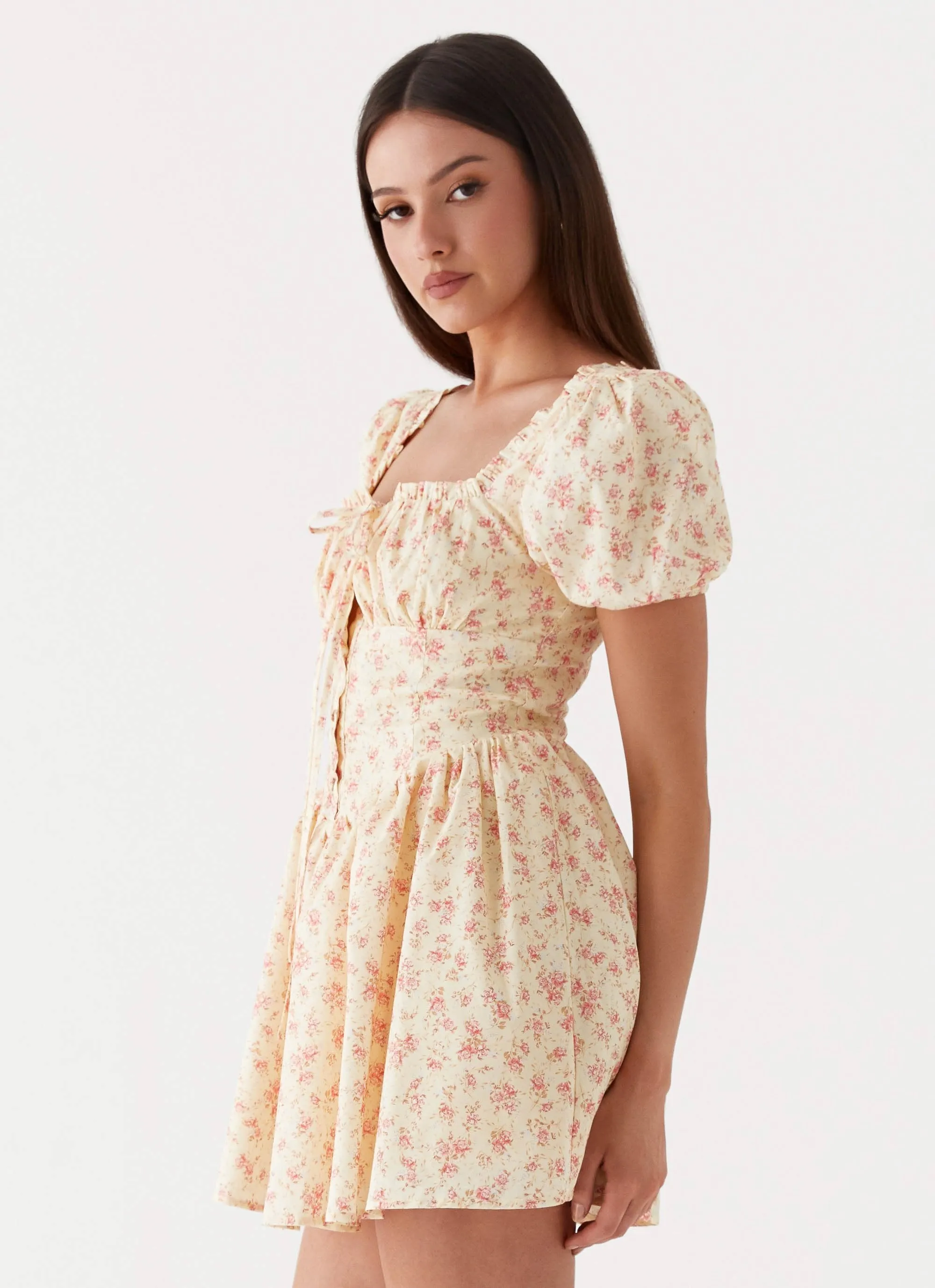 Mila Mini Dress - Yellow Ditsy Floral sold by Peppermayo product image thumbnail 3
