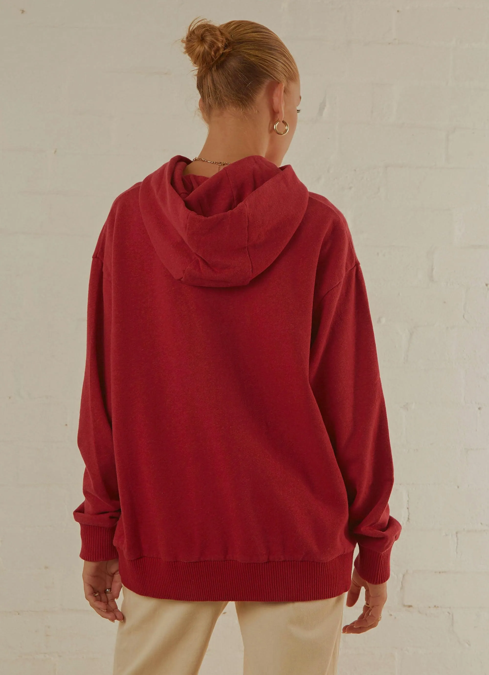 Grow Some Hemp Oversized Hood - Deep Red sold by Peppermayo product image thumbnail 5