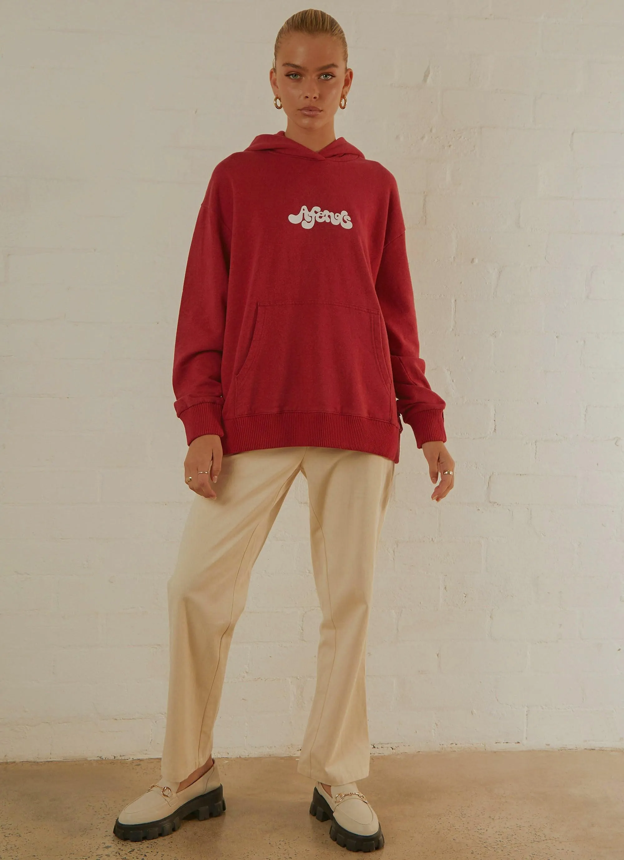 Grow Some Hemp Oversized Hood - Deep Red sold by Peppermayo product image thumbnail 3