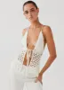 Into You Crochet Tie Top - Ivory sold by Peppermayo