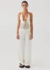 Into You Crochet Tie Top - Ivory sold by Peppermayo