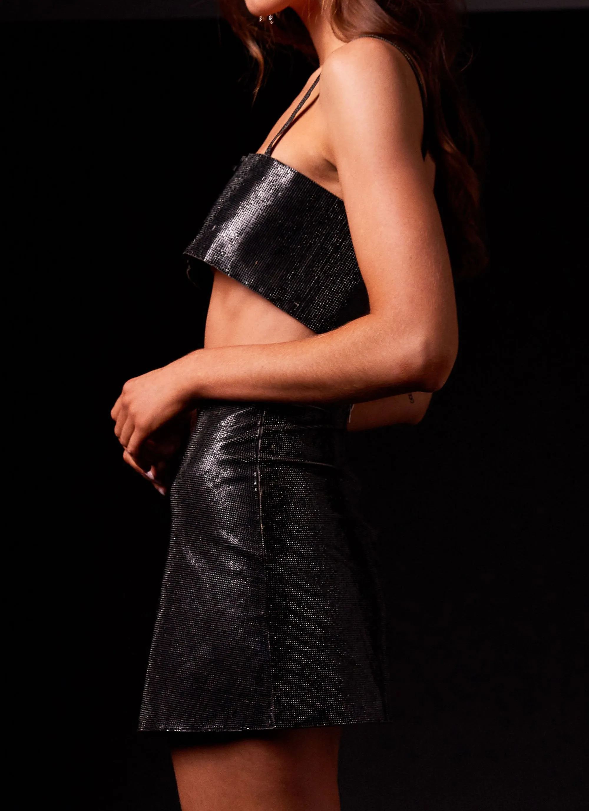 Pure Desire Diamante Mini Skirt - Onyx sold by Peppermayo product image thumbnail 5