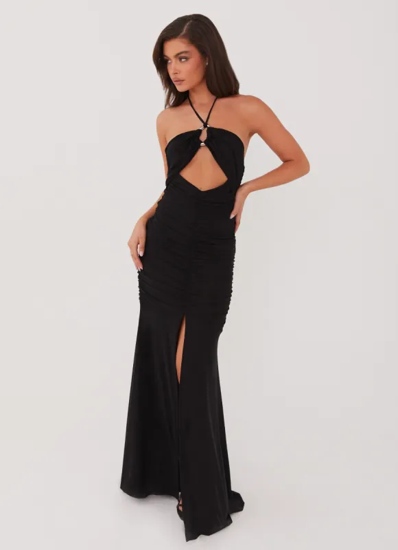 Brynne Maxi Dress - Black sold by Peppermayo