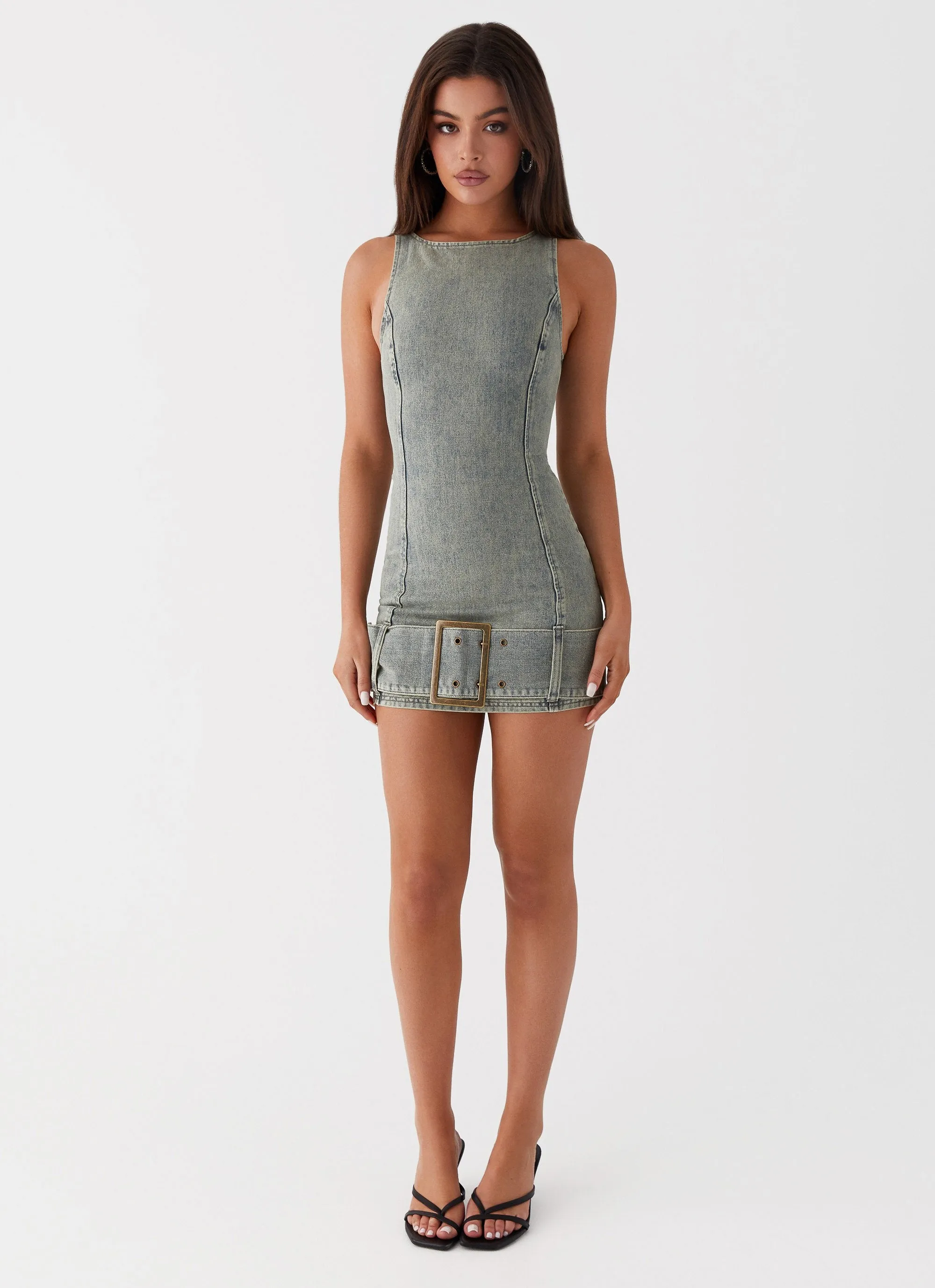 Dark Matter Mini Dress - Washed Denim sold by Peppermayo product image thumbnail 2
