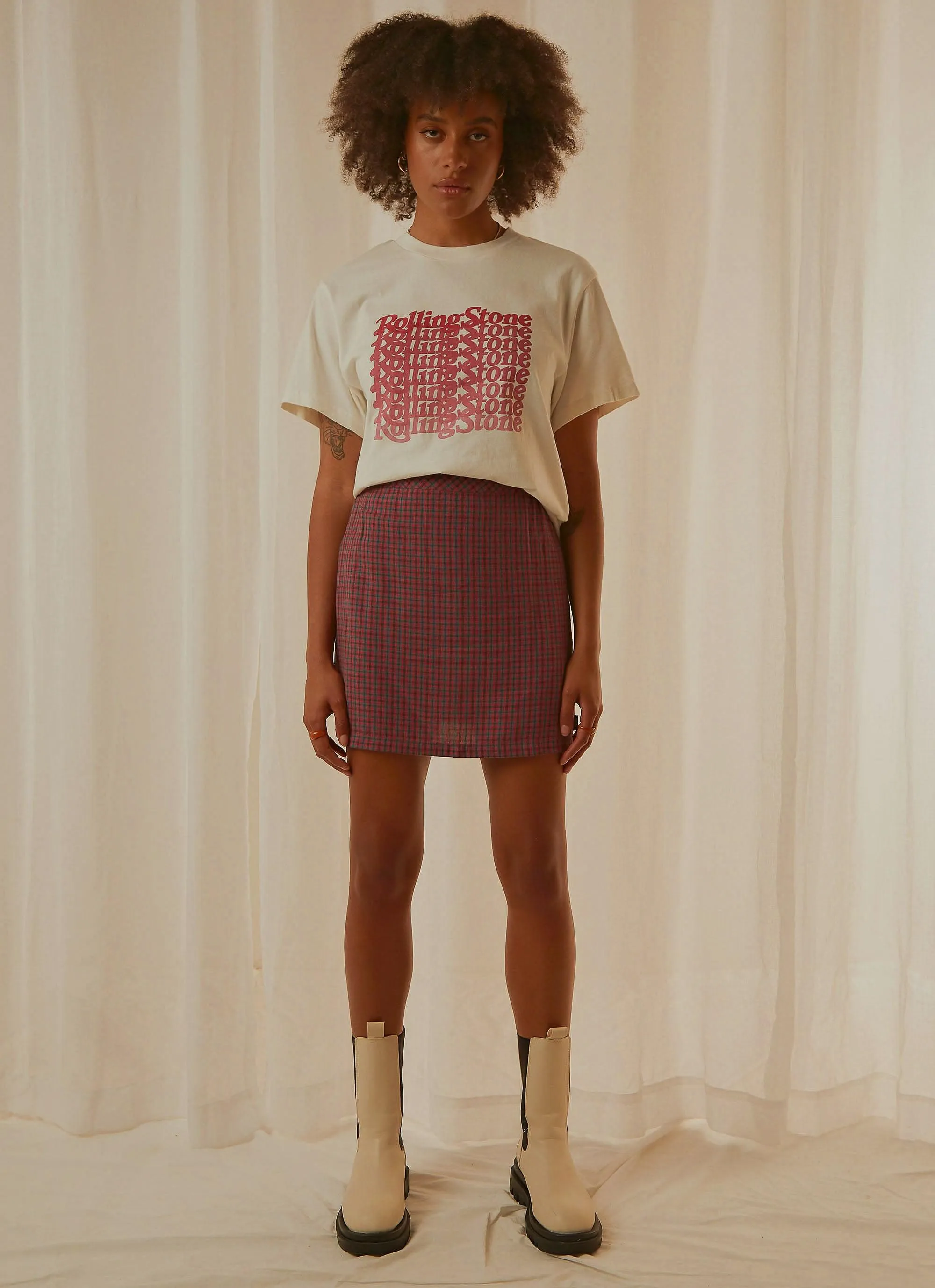 Highland Check Mini Skirt - Red sold by Peppermayo product image thumbnail 3