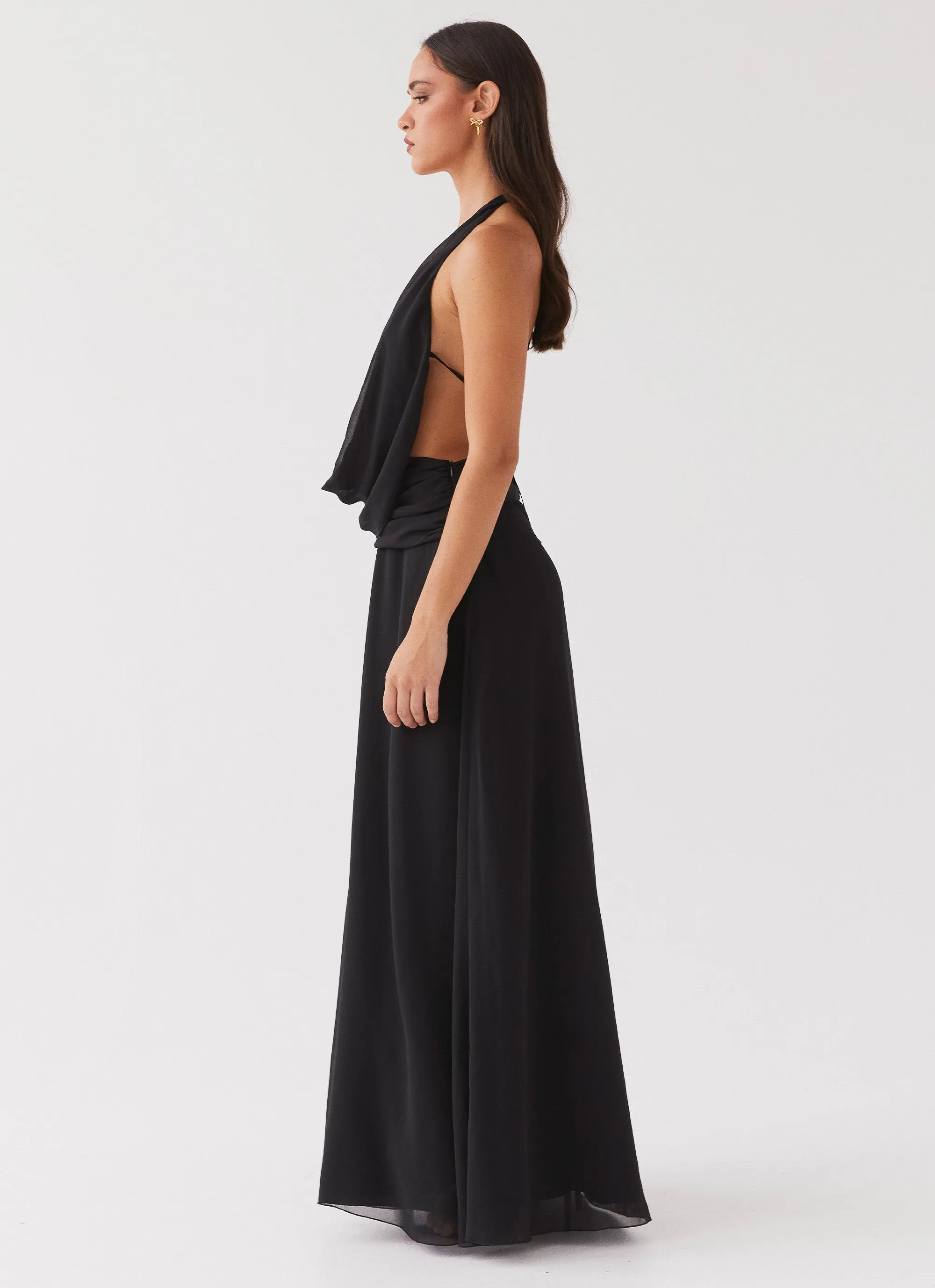 Elysia Chiffon Maxi Dress - Black sold by Peppermayo product image thumbnail 5