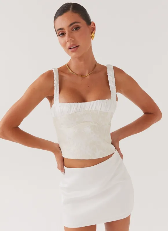 Ryder Bustier Top - Ivory Sky sold by Peppermayo