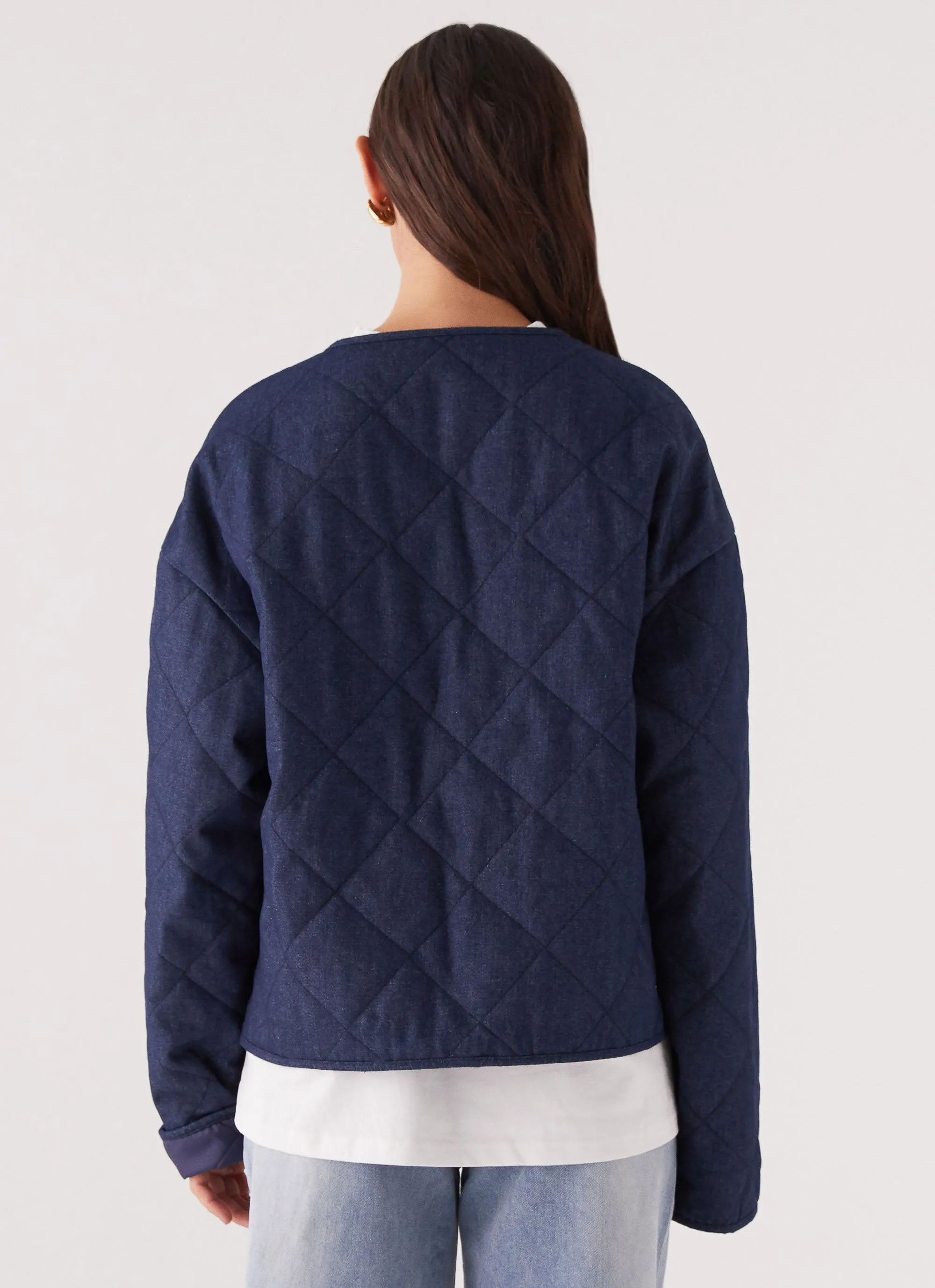 Faded Fall Quilted Jacket - Vintage Blue Wash sold by Peppermayo product image thumbnail 4