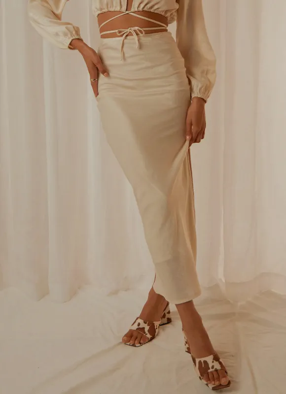 Maison Maxi Skirt - Ivory sold by Peppermayo
