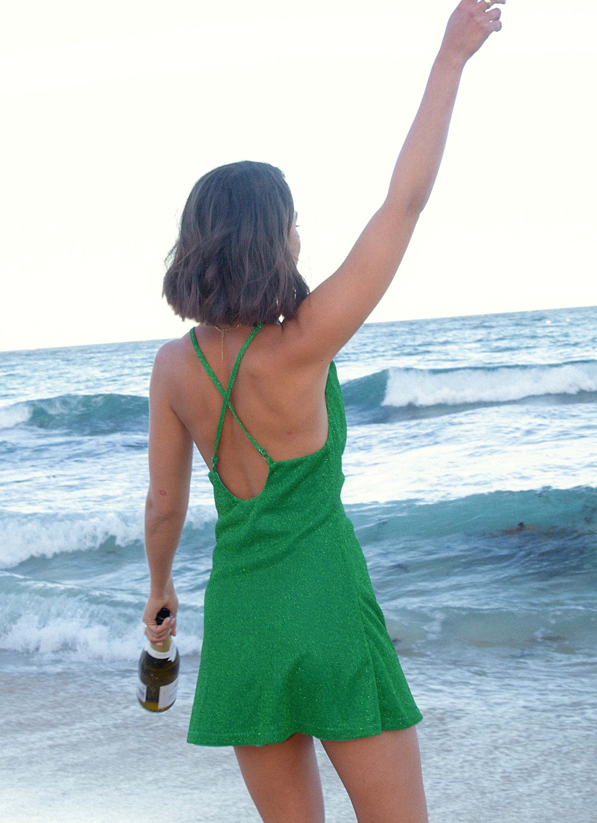 Times Square Cowl Mini Dress - Jade Green sold by Peppermayo product image thumbnail 5