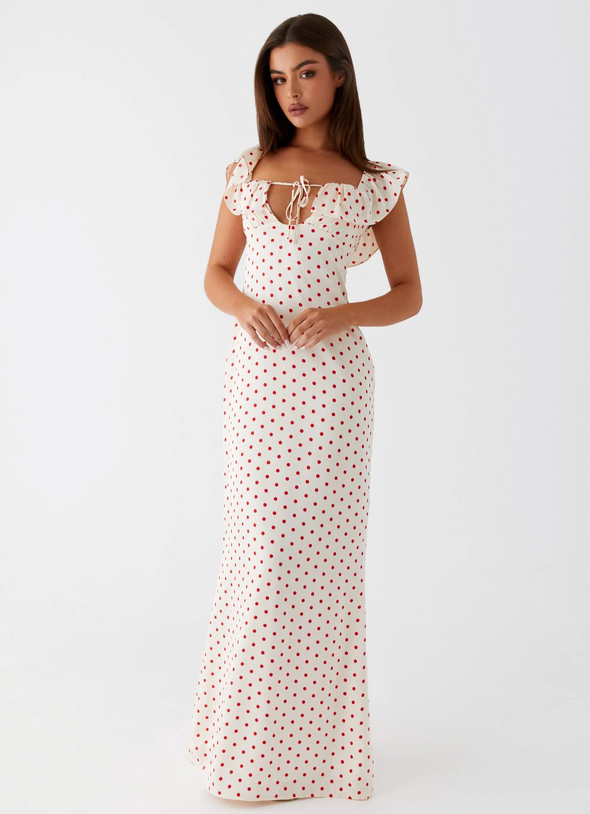 Scarlet Cherry Maxi Dress - Red Polka Dot sold by Peppermayo product image thumbnail 3