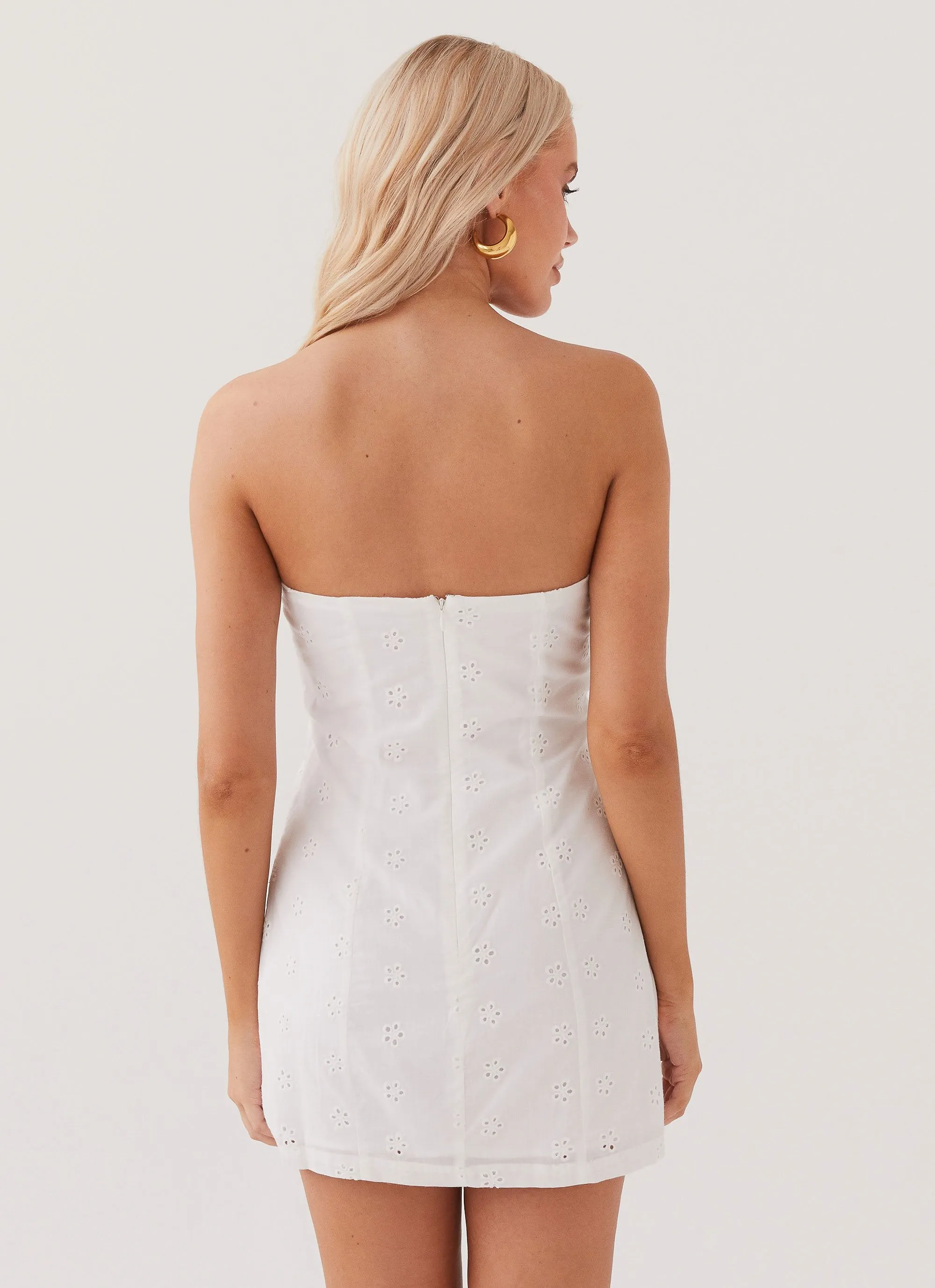 Bronwyn Broderie Mini Dress - White sold by Peppermayo product image thumbnail 4