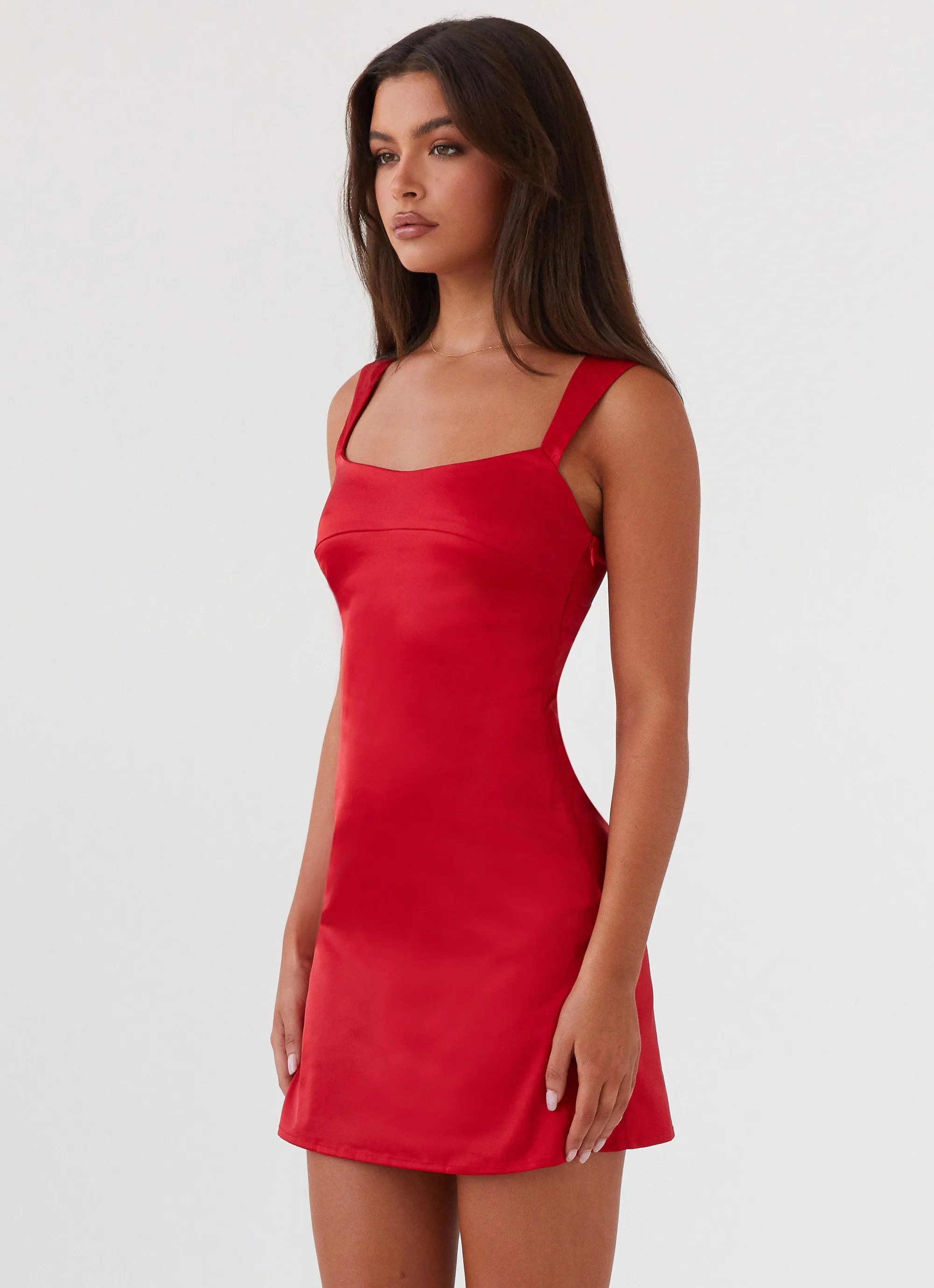 Odette Satin Mini Dress - Red sold by Peppermayo product image thumbnail 3