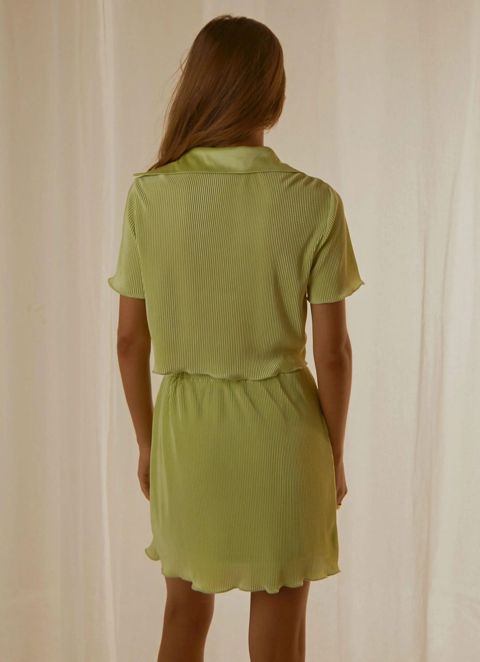 Sun Downer Cropped Shirt - Lime Green sold by Peppermayo product image thumbnail 5