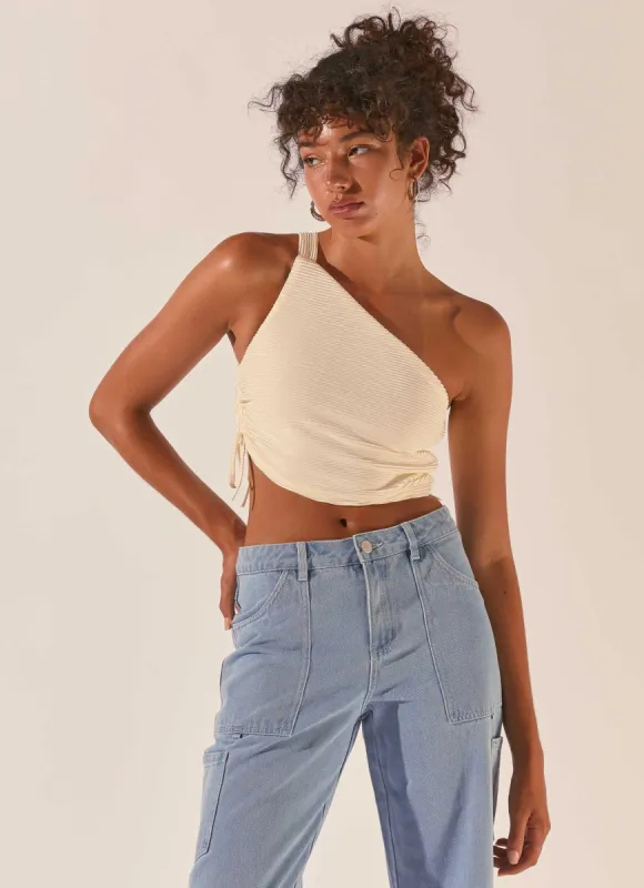 Make It Better Plisse Crop Top - Ivory made by Peppermayo