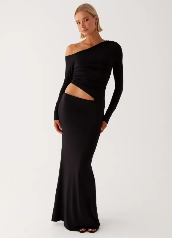 Good Vibrations Maxi Dress - Black sold by Peppermayo