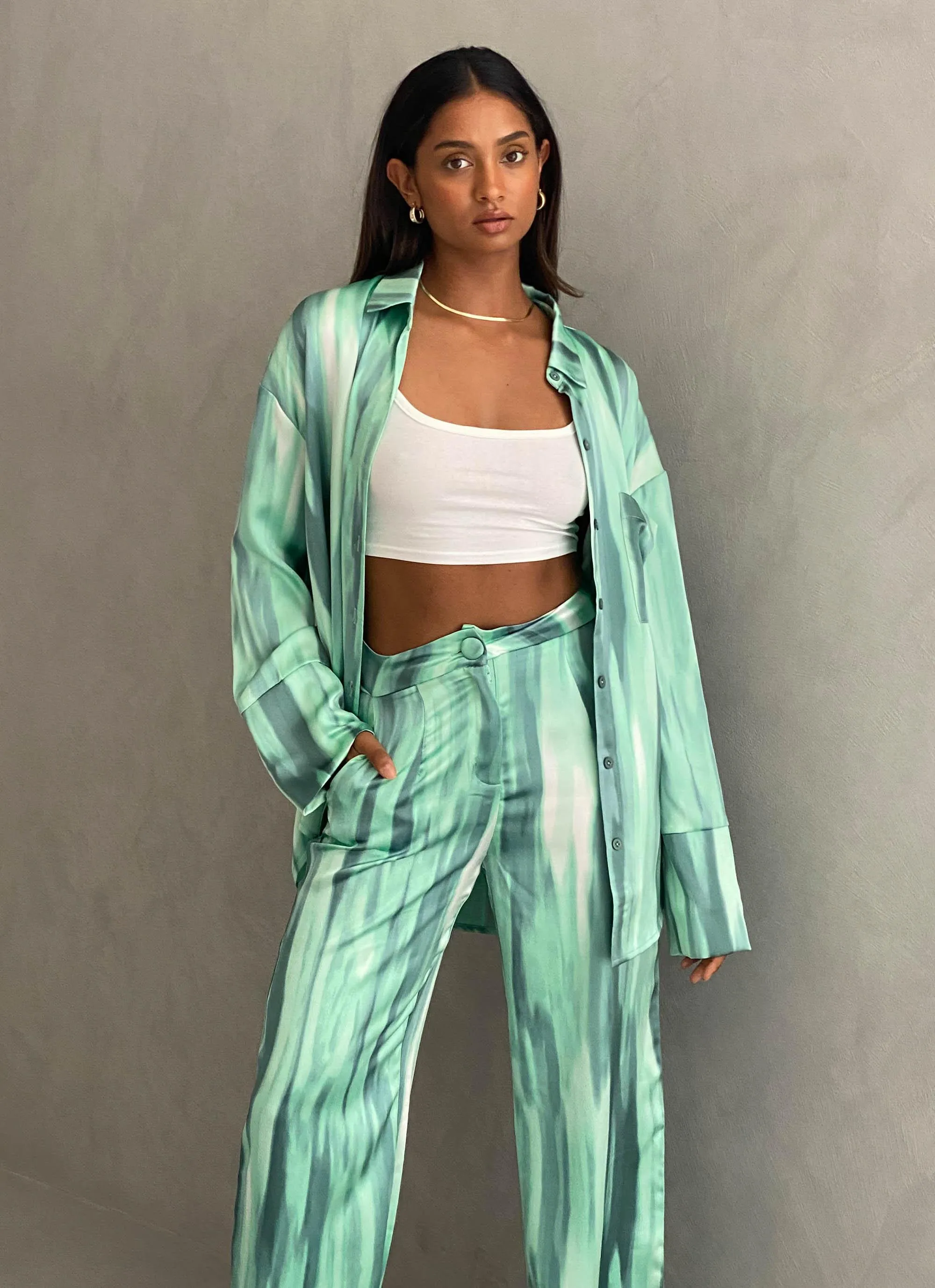 Norma Shirt - Green Dye Print sold by Peppermayo product image thumbnail 3