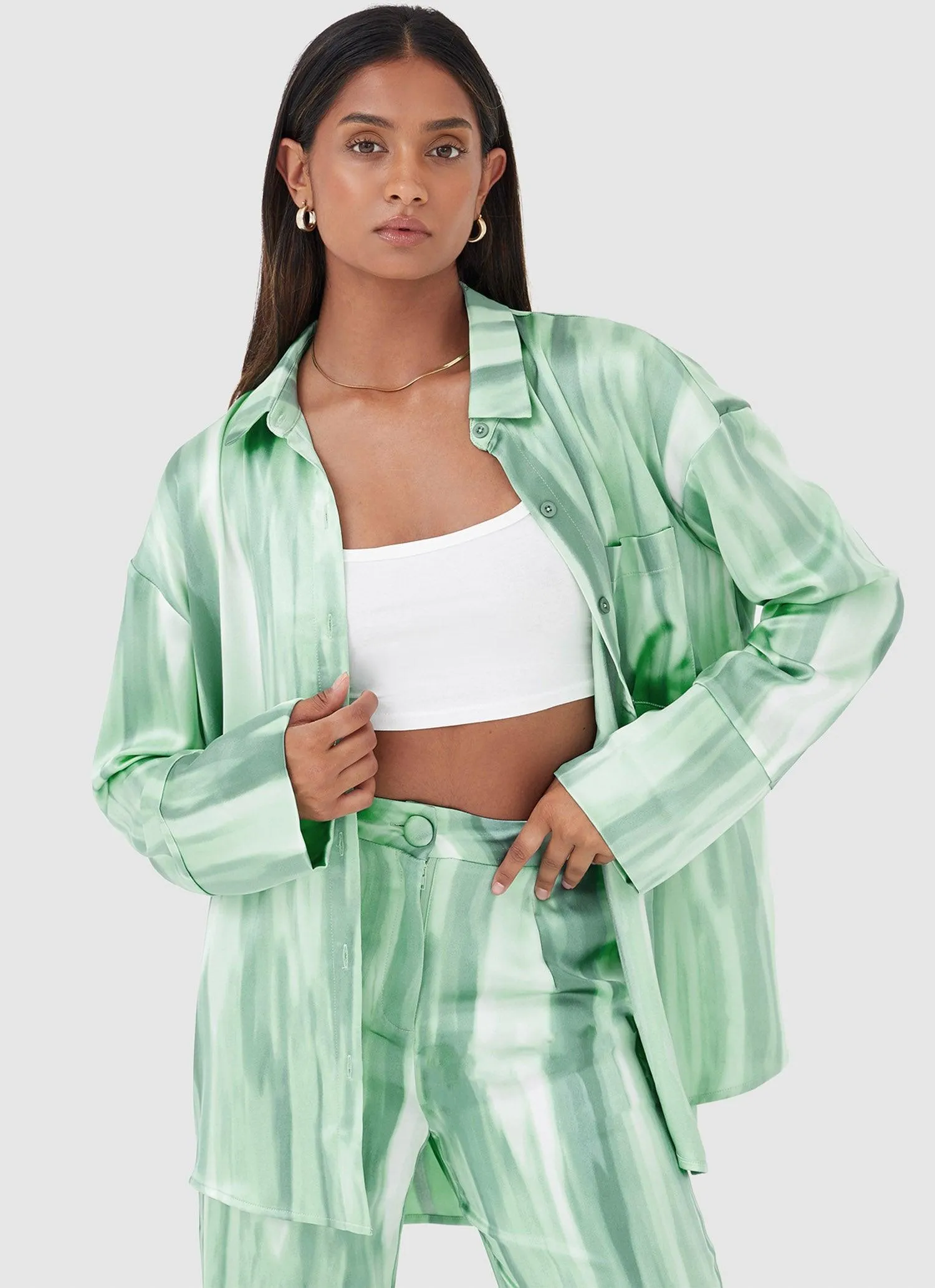 Norma Shirt - Green Dye Print sold by Peppermayo product image thumbnail 4