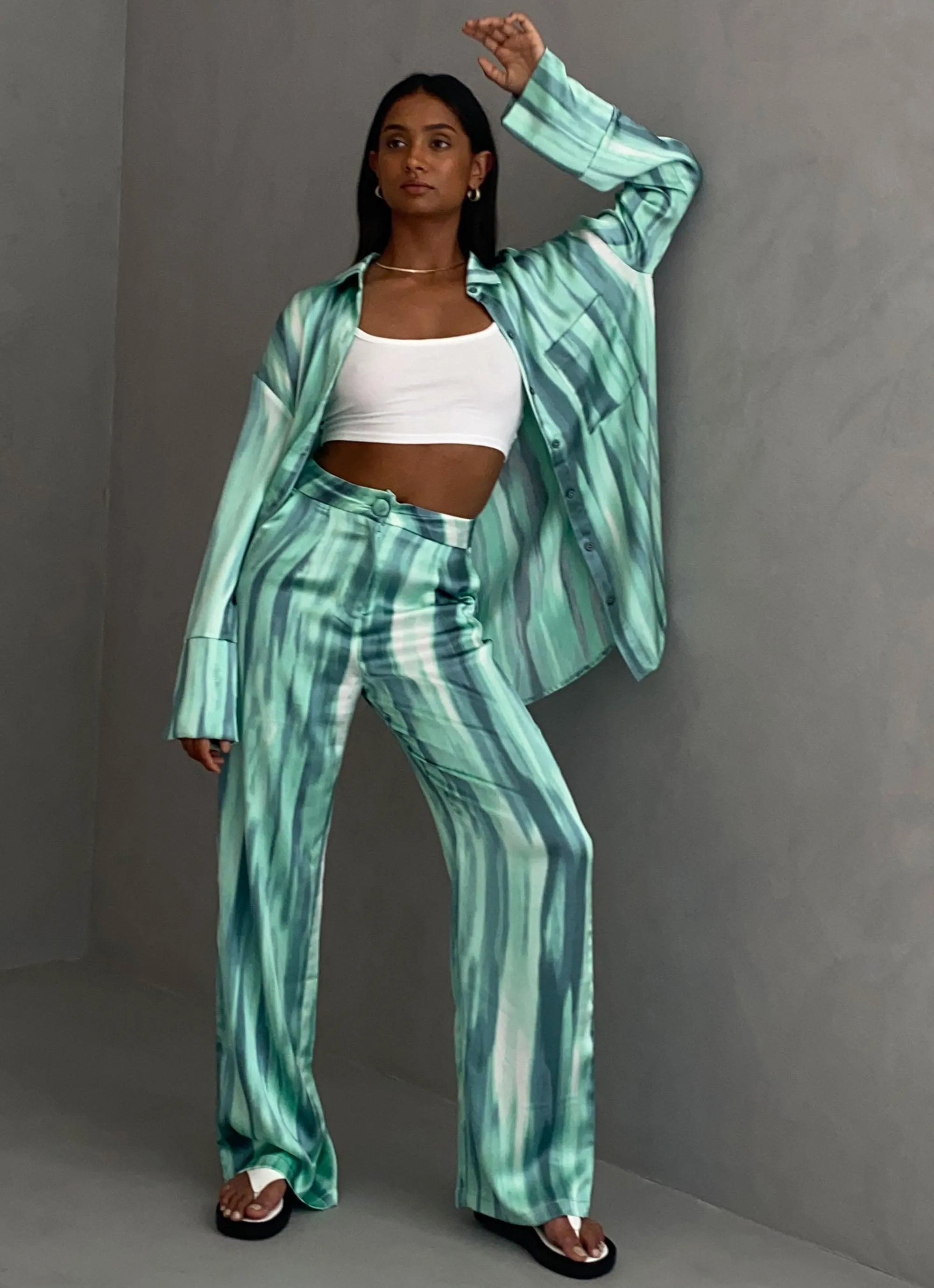 Norma Shirt - Green Dye Print sold by Peppermayo product image thumbnail 2