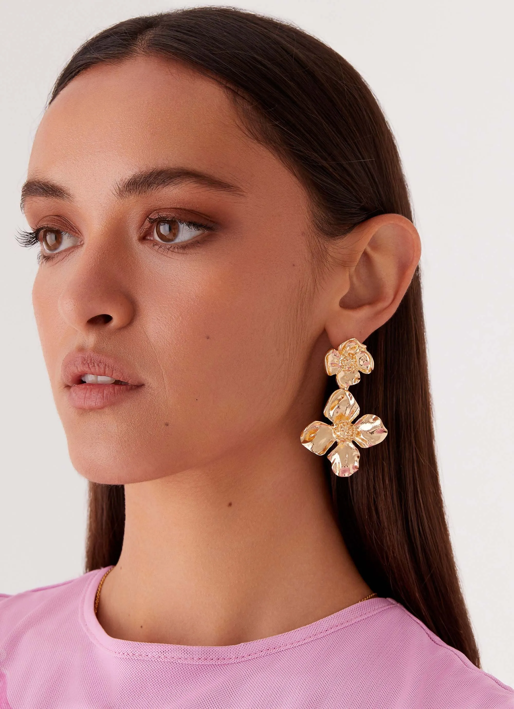 LaRosa Earrings - Gold sold by Peppermayo