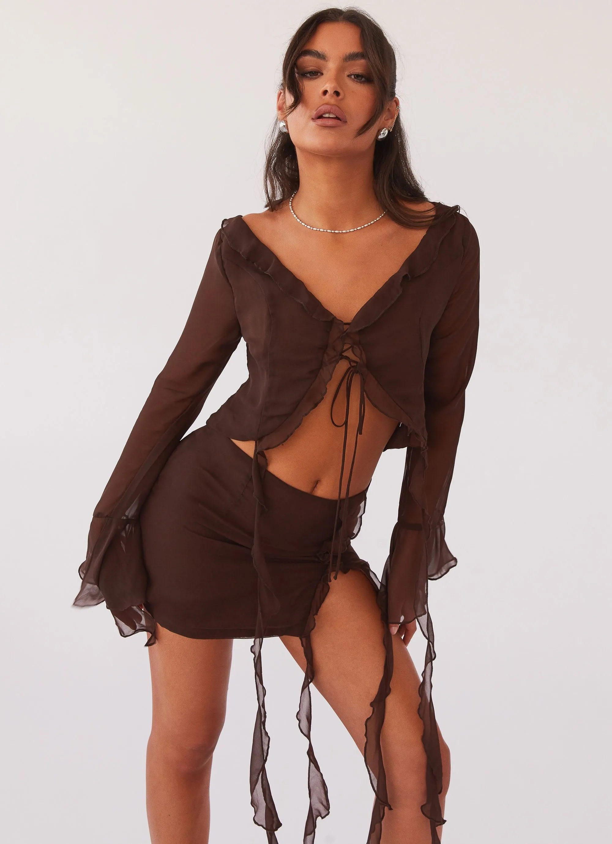 My Favourite Part Mini Skirt - Dark Mocha sold by Peppermayo product image thumbnail 5