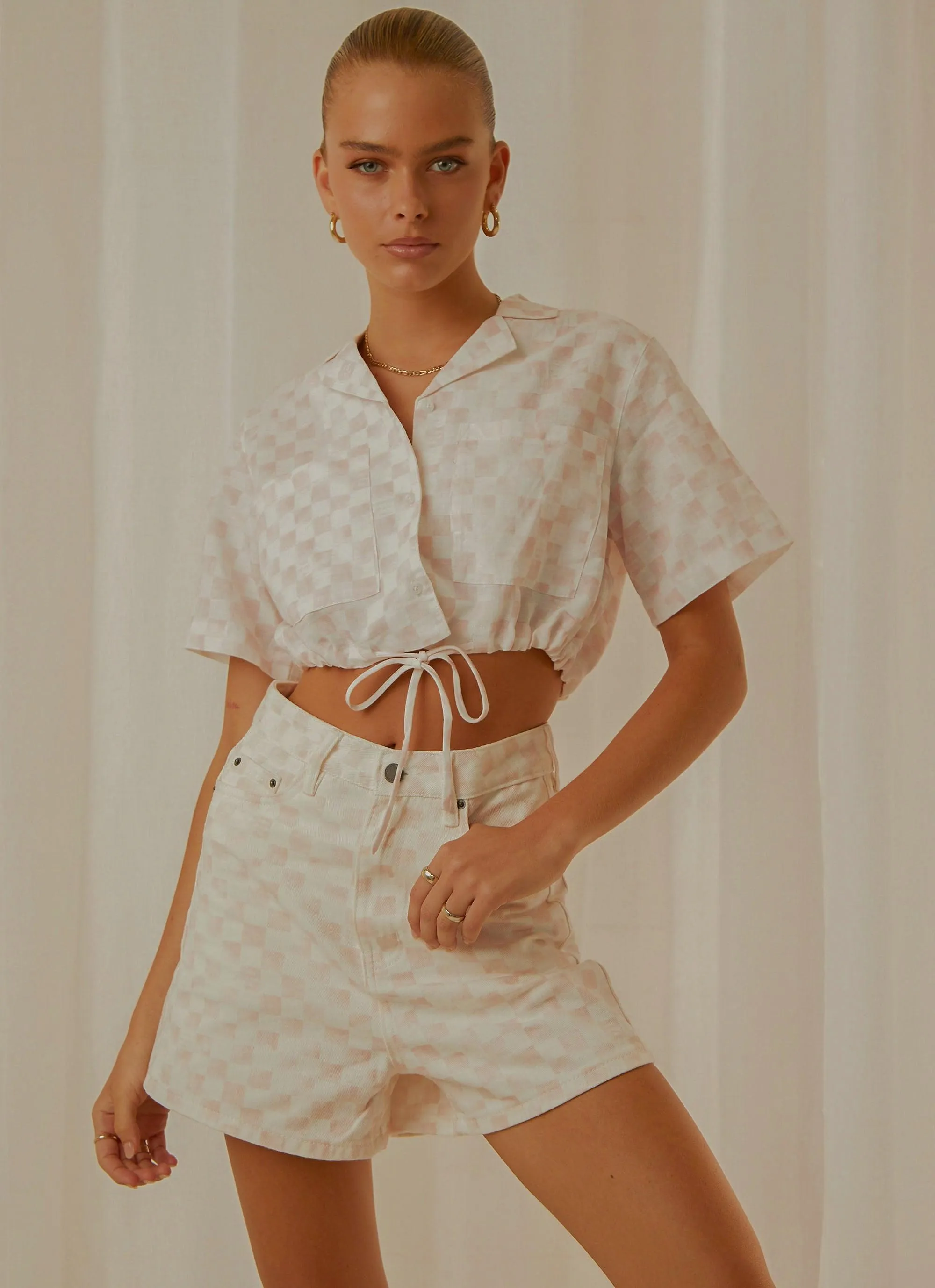 Safari Tie Top - Pink Checker sold by Peppermayo product image thumbnail 2