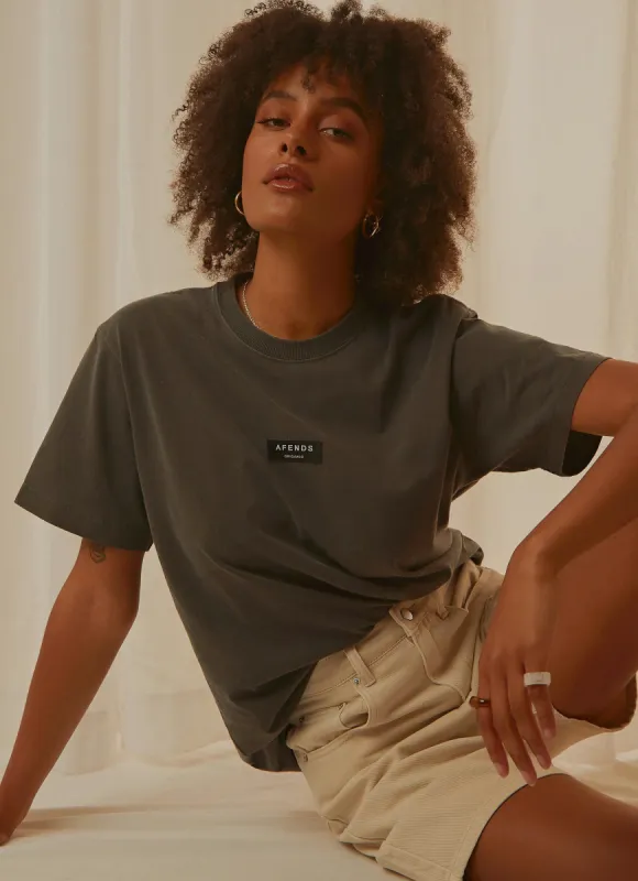 Society Unisex Retro Fit Tee - Stone Black sold by Peppermayo