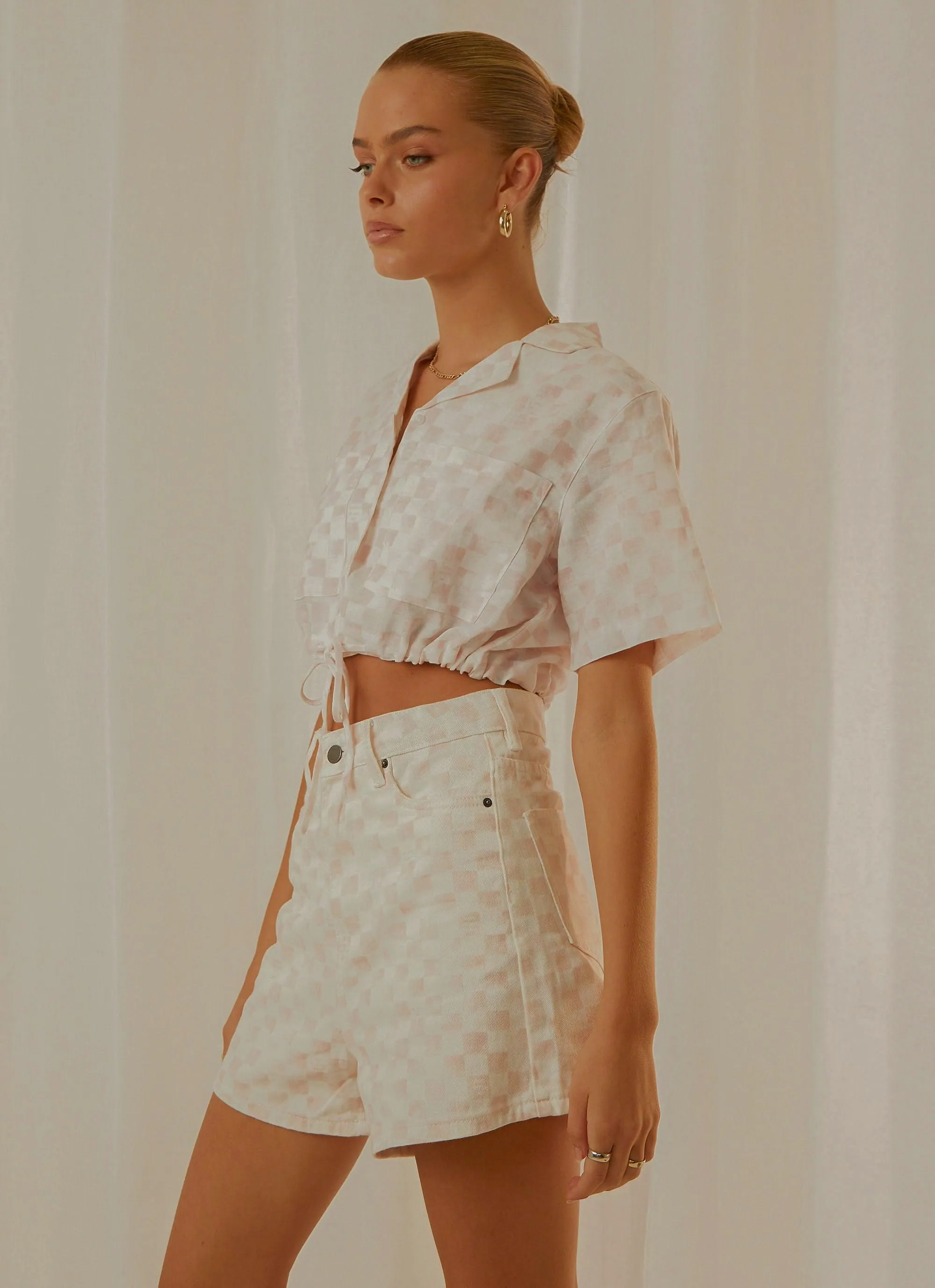 Safari Tie Top - Pink Checker sold by Peppermayo product image thumbnail 4