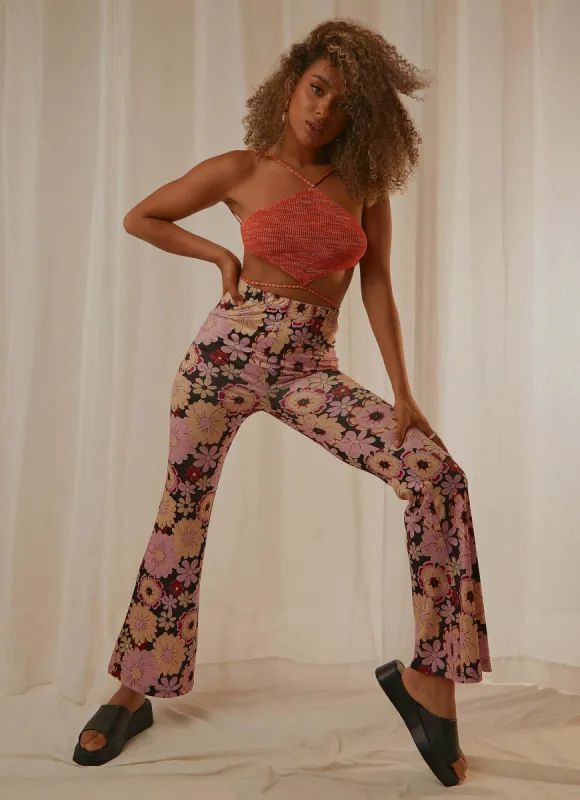 Disco Lovers Pants - Floral Print sold by Peppermayo